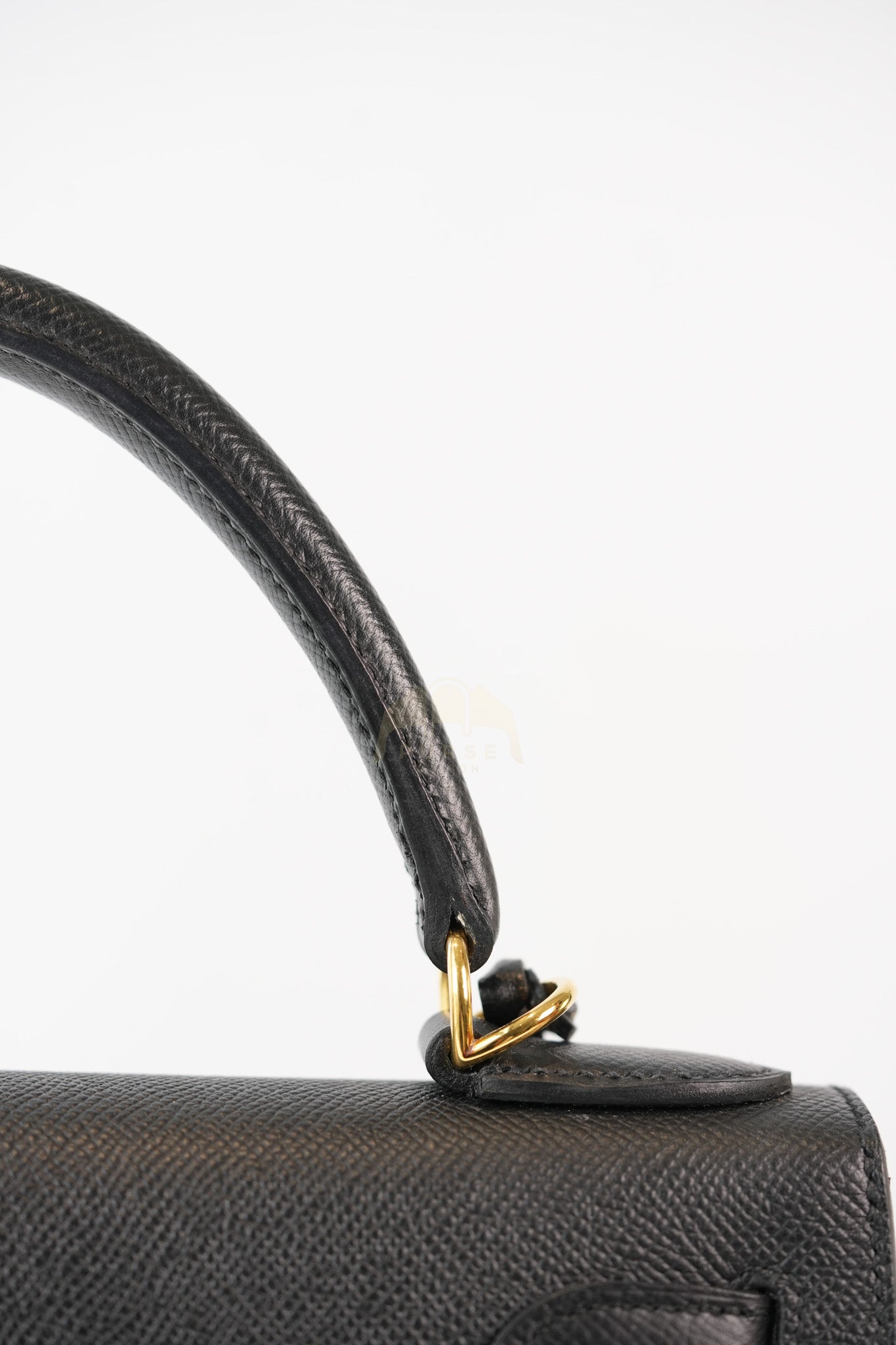 Kelly 28 Sellier in Black Epsom Leather and Gold Hardware Stamp C (2018) | Purse Maison Luxury Bags Shop