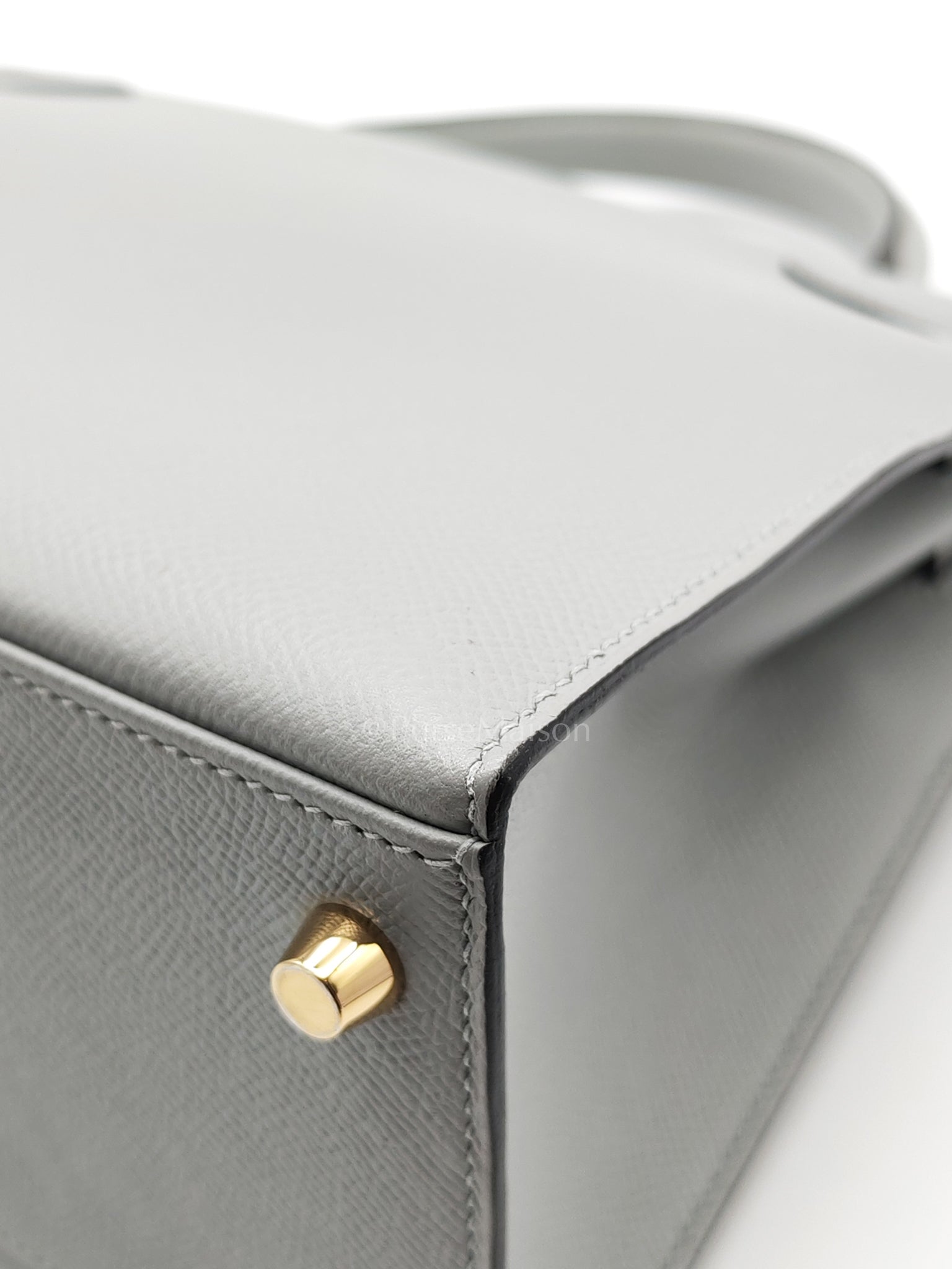 Kelly 28 Sellier in Bleu Glacier Epsom Leather and Gold Hardware Stamp C (2018) | Purse Maison Luxury Bags Shop