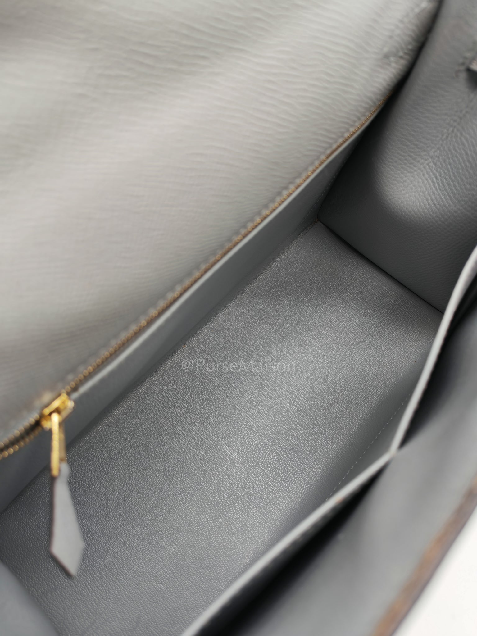 Kelly 28 Sellier in Bleu Glacier Epsom Leather and Gold Hardware Stamp C (2018) | Purse Maison Luxury Bags Shop