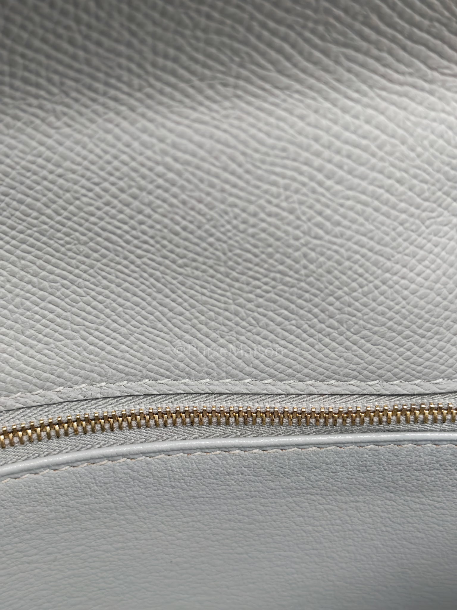 Kelly 28 Sellier in Bleu Glacier Epsom Leather and Gold Hardware Stamp C (2018) | Purse Maison Luxury Bags Shop