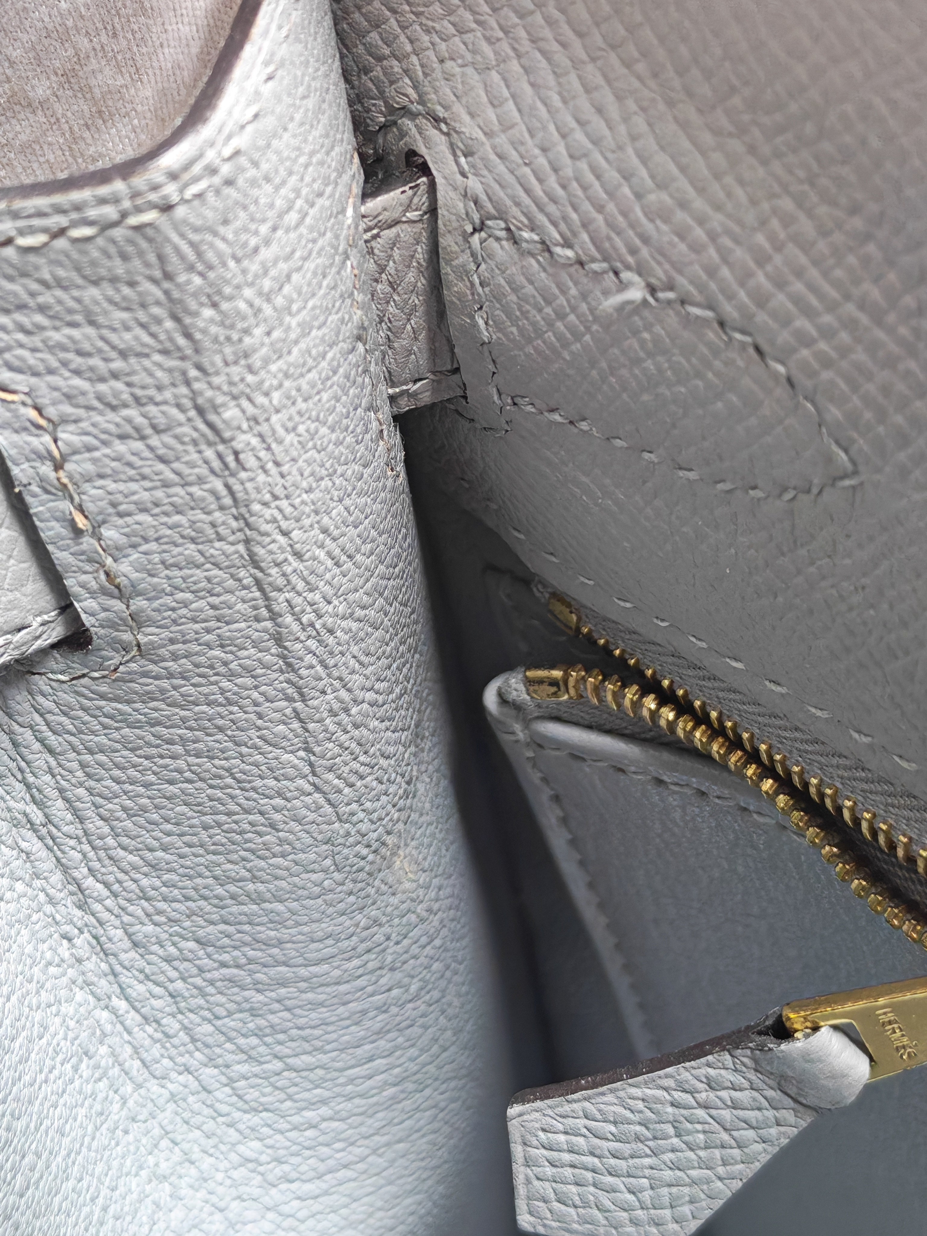 Kelly 28 Sellier in Bleu Glacier Epsom Leather and Gold Hardware Stamp C (2018) | Purse Maison Luxury Bags Shop