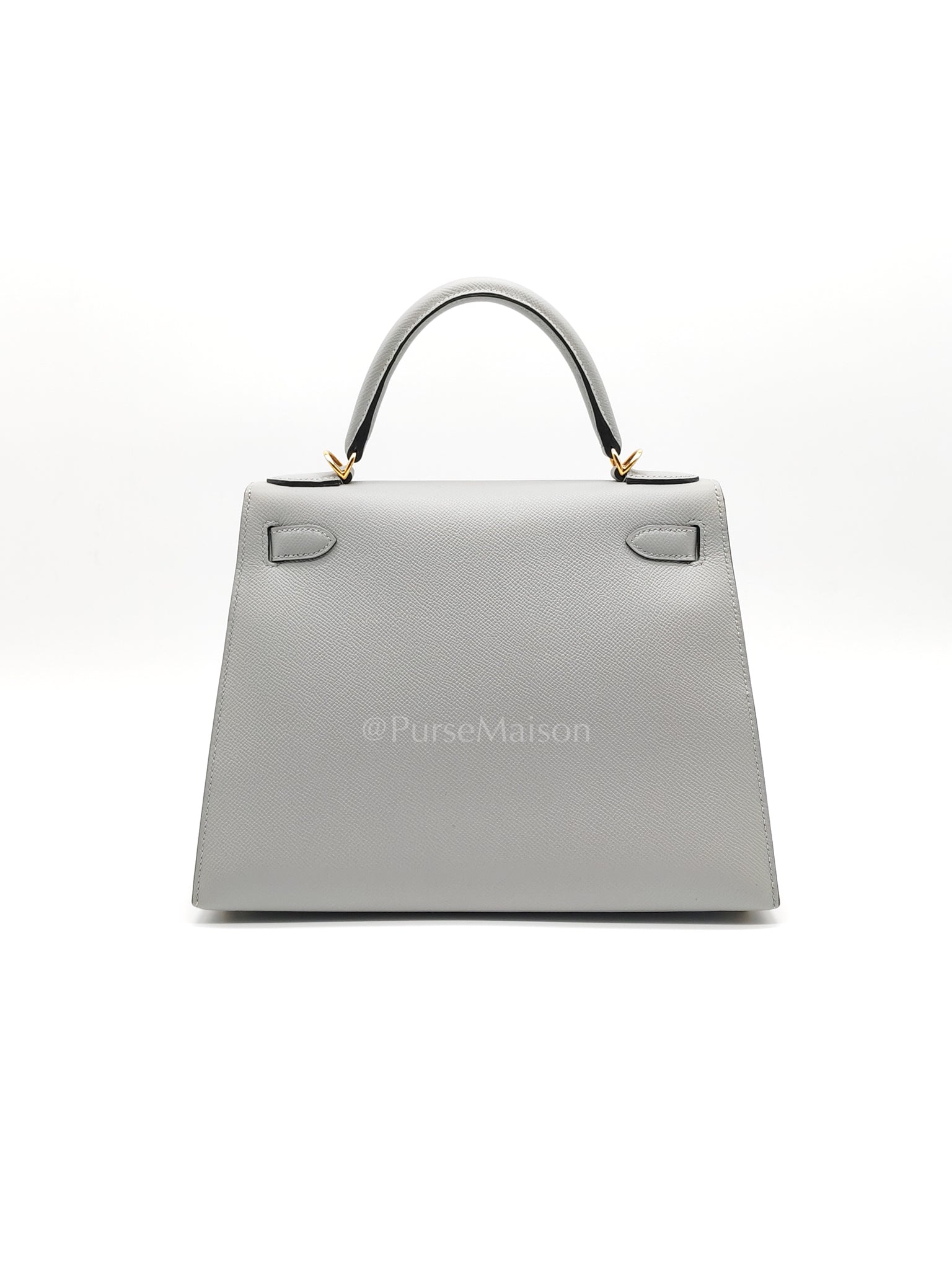 Kelly 28 Sellier in Bleu Glacier Epsom Leather and Gold Hardware Stamp C (2018) | Purse Maison Luxury Bags Shop