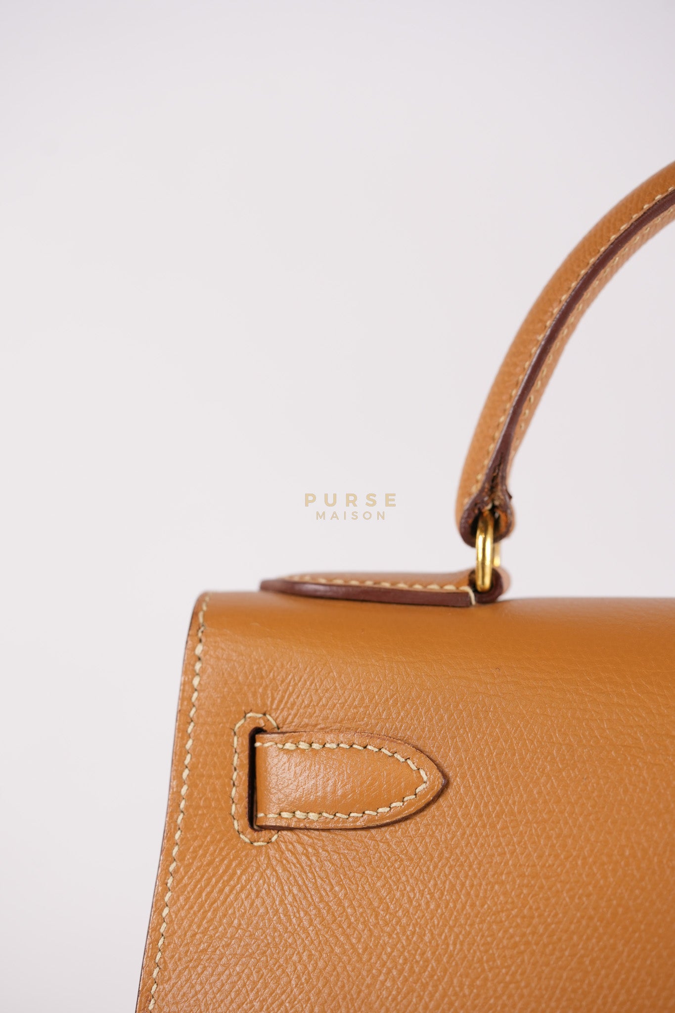 Kelly 28 Sellier in Gold Epsom Leather Gold Hardware Stamp W Circle(1993) | Purse Maison Luxury Bags Shop