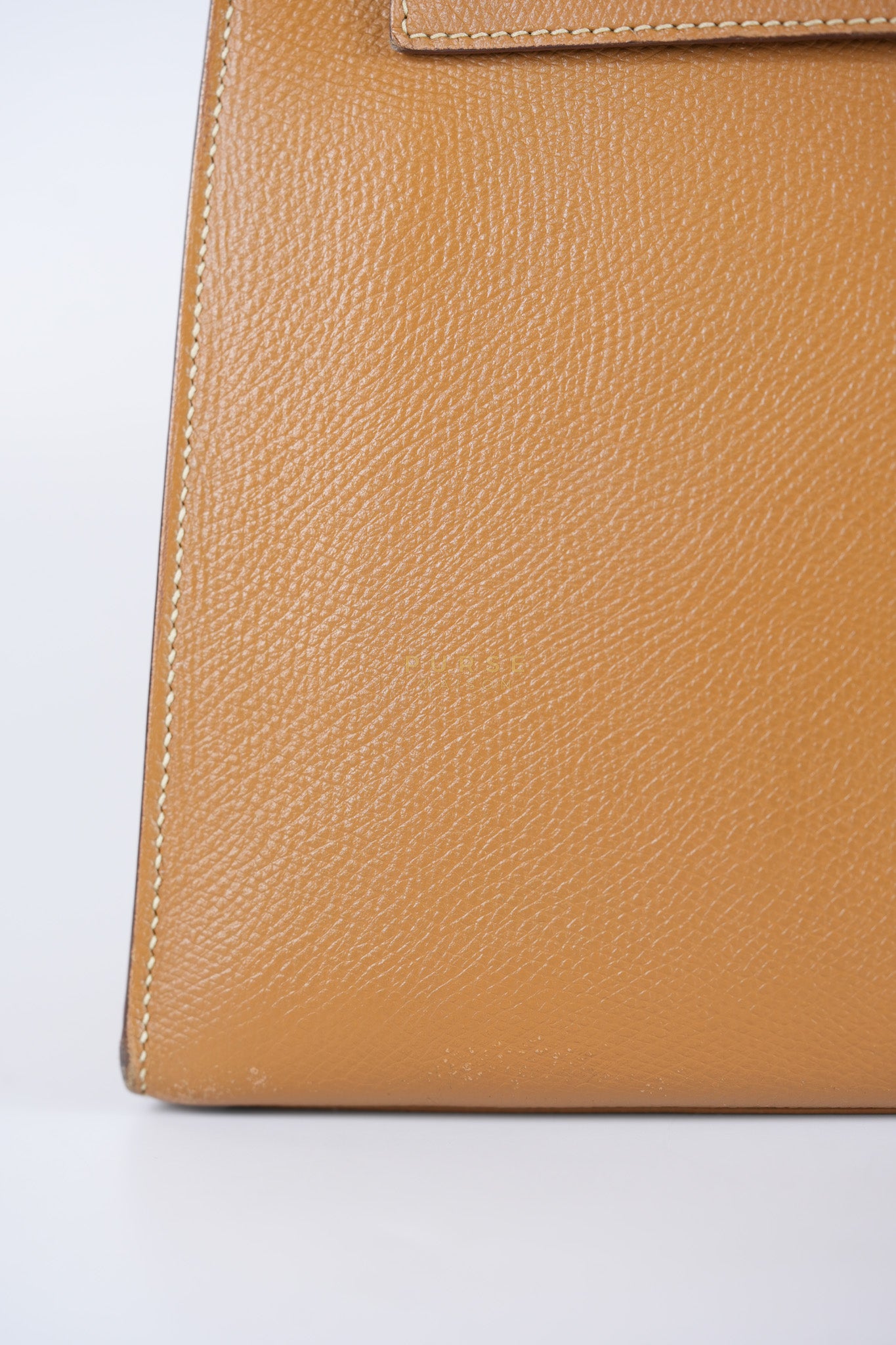 Kelly 28 Sellier in Gold Epsom Leather Gold Hardware Stamp W Circle(1993) | Purse Maison Luxury Bags Shop