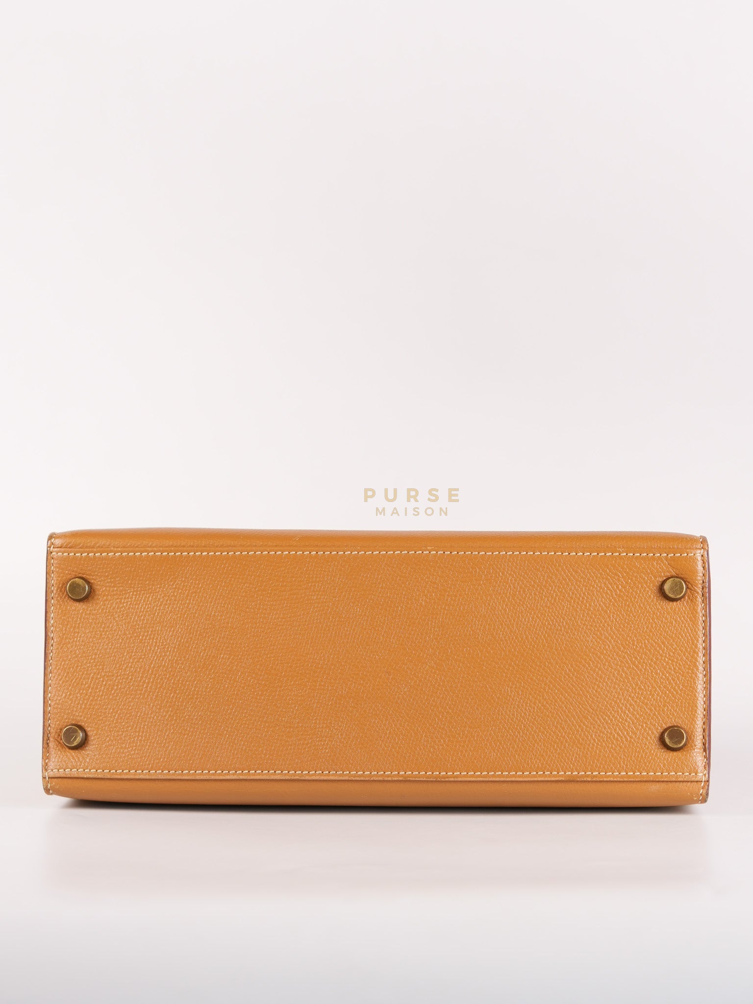 Kelly 28 Sellier in Gold Epsom Leather Gold Hardware Stamp W Circle(1993) | Purse Maison Luxury Bags Shop