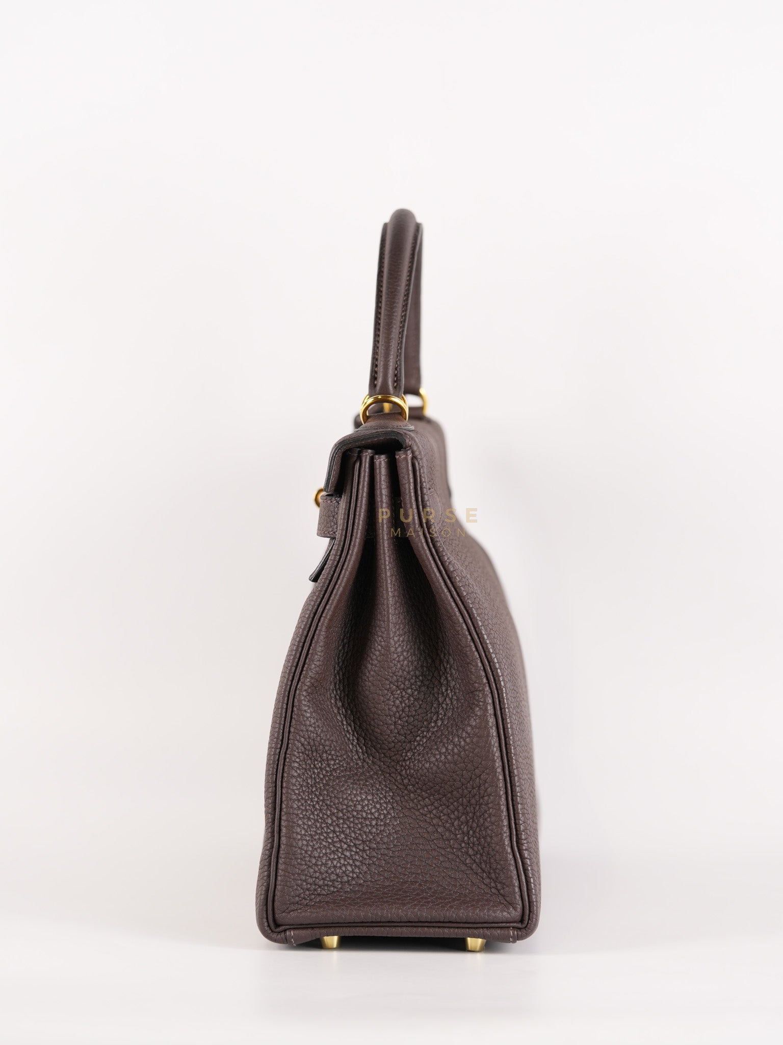 Kelly 32 Chocolate Togo Leather Gold Hardware Stamp D (2019) | Purse Maison Luxury Bags Shop