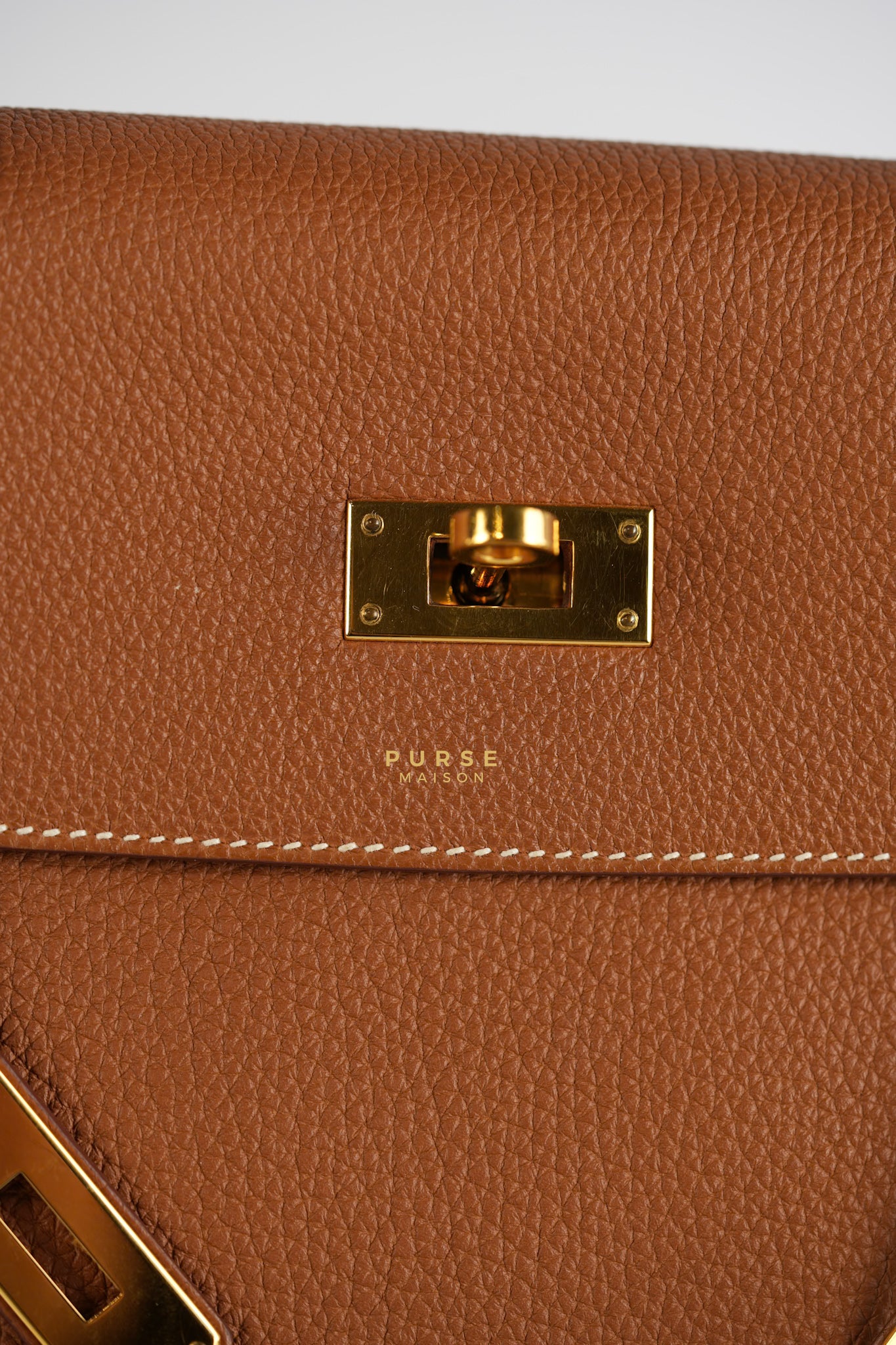 Kelly 32 Gold Togo Leather and Gold Hardware Stamp X (2016) | Purse Maison Luxury Bags Shop