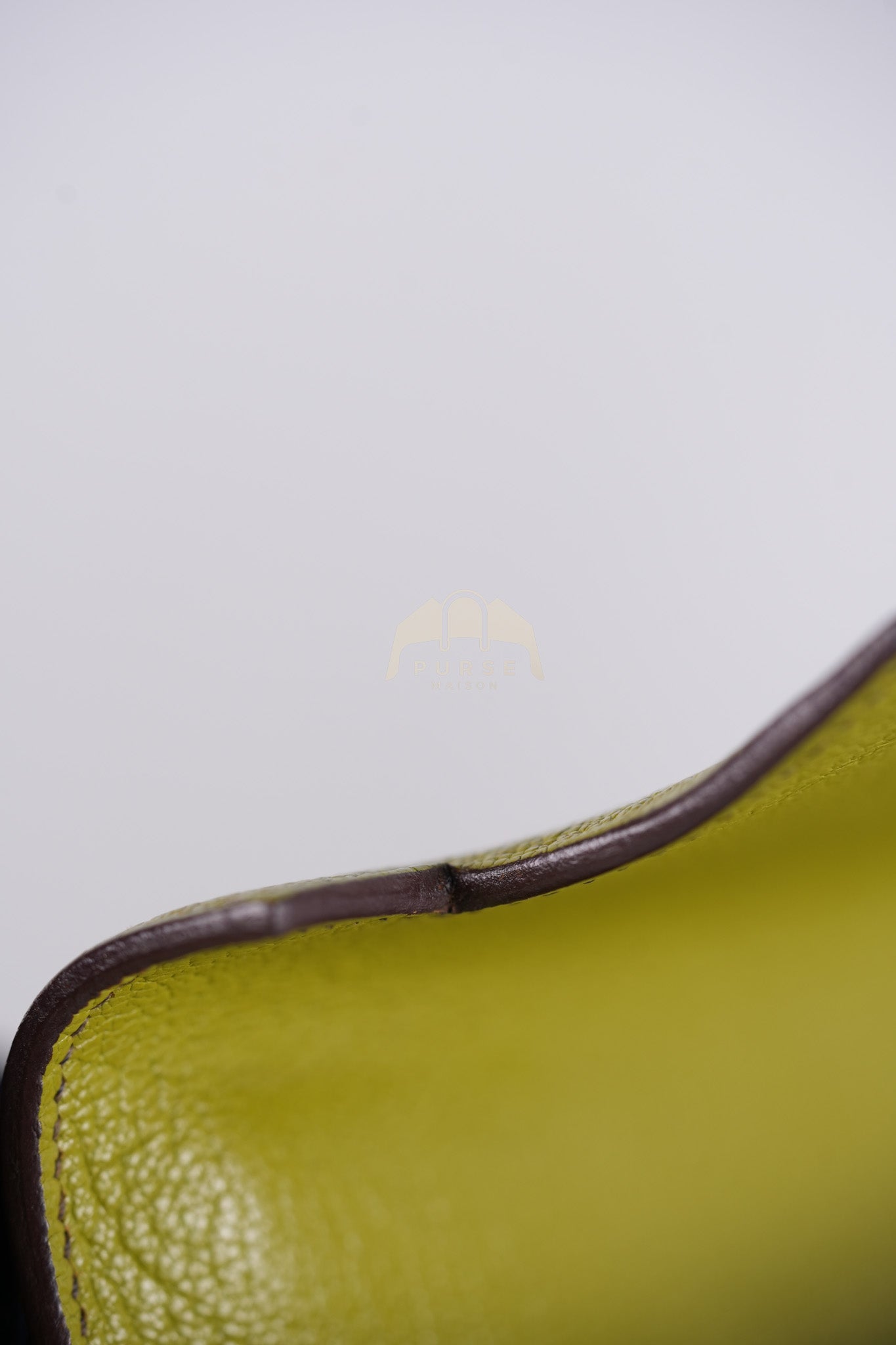 Kelly 32 Sellier Vert Anis Chevre Mysore in Palladium Hardware Stamp K Square (2007) | Purse Maison Luxury Bags Shop