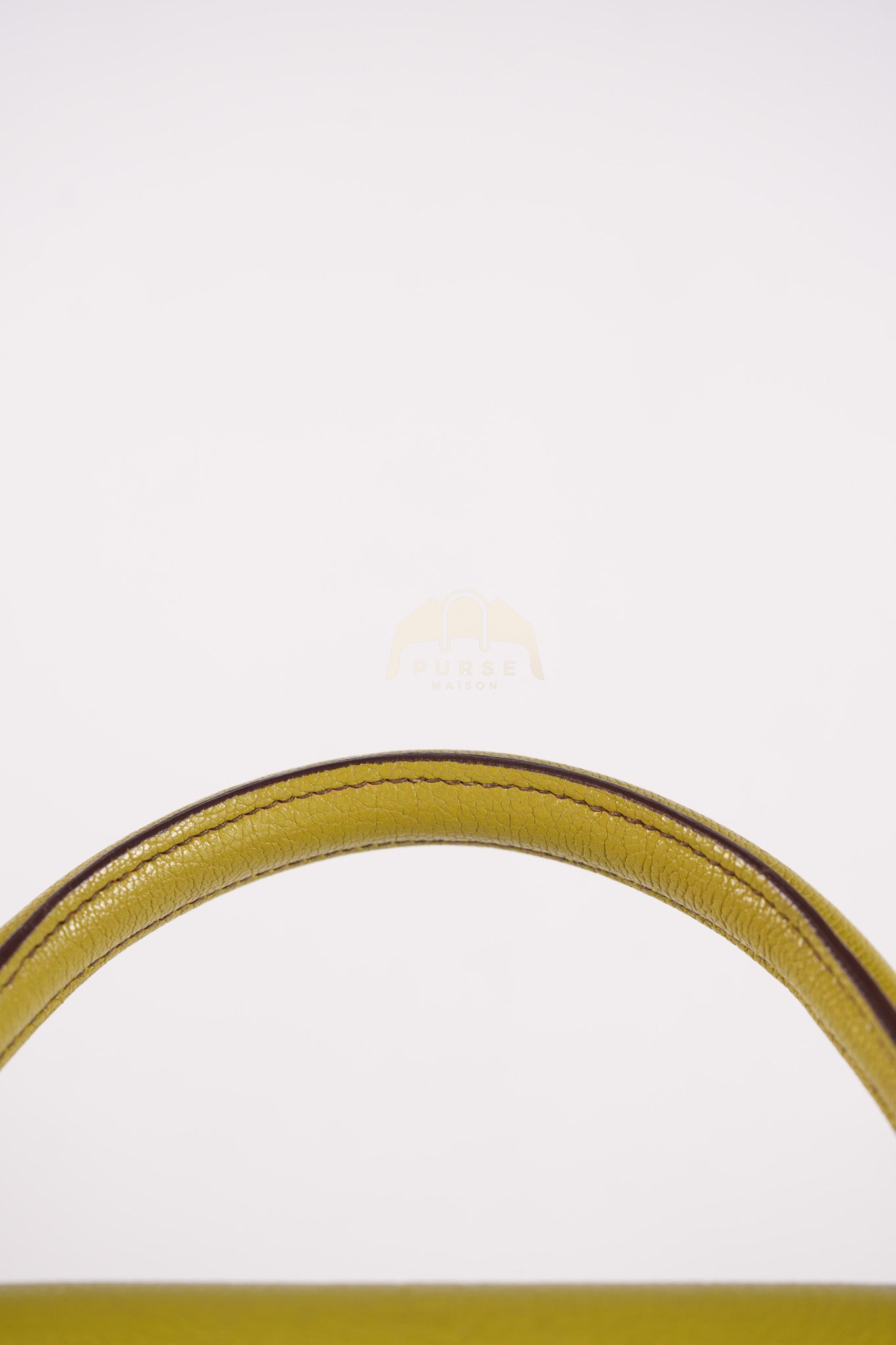 Kelly 32 Sellier Vert Anis Chevre Mysore in Palladium Hardware Stamp K Square (2007) | Purse Maison Luxury Bags Shop