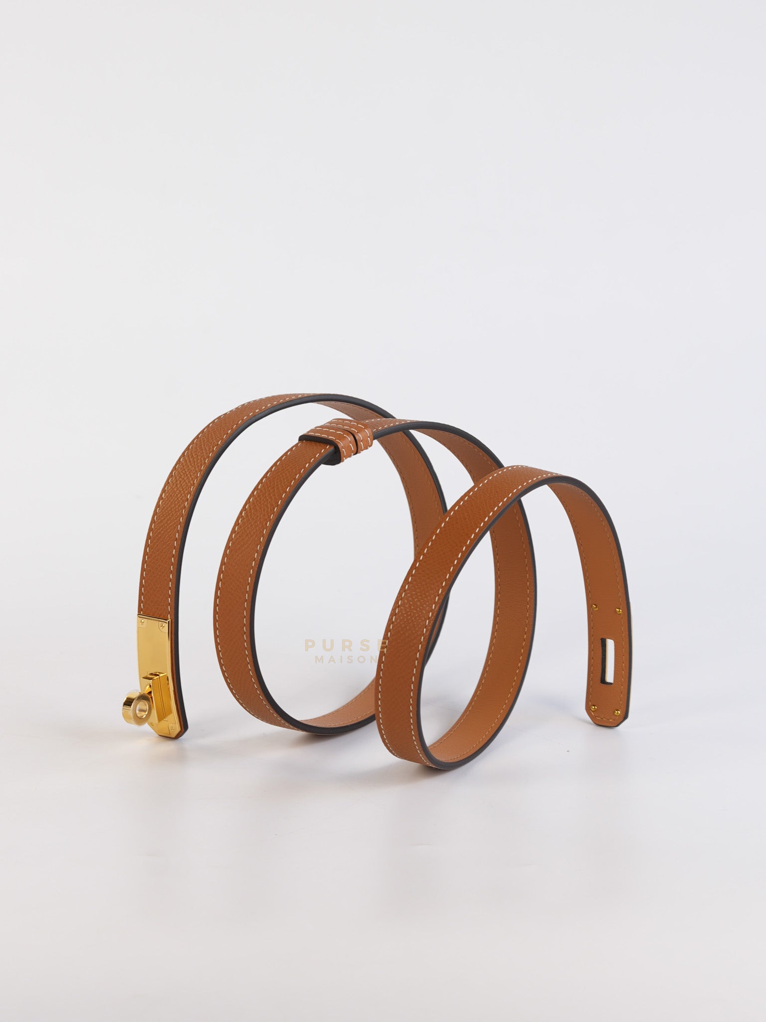 Kelly Belt Gold in Gold Hardware Stamp K (2025) | Purse Maison Luxury Bags Shop