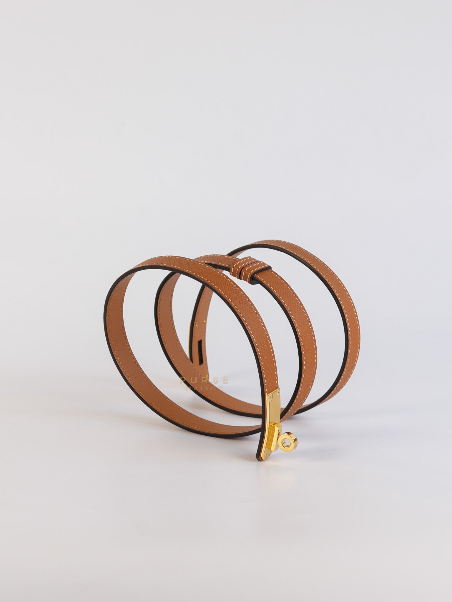 Kelly Belt Gold in Gold Hardware Stamp K (2025) | Purse Maison Luxury Bags Shop