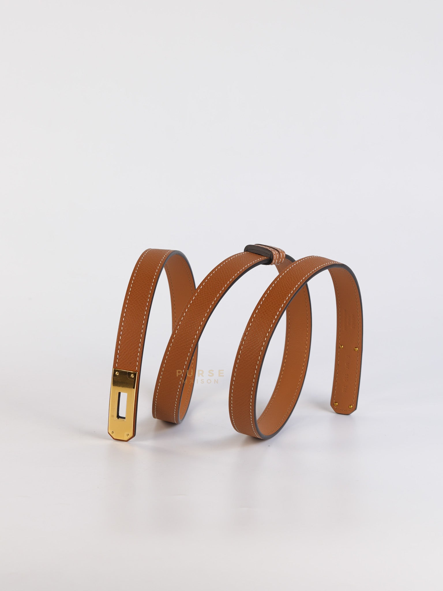 Kelly Belt Gold in Gold Hardware Stamp K (2025) | Purse Maison Luxury Bags Shop