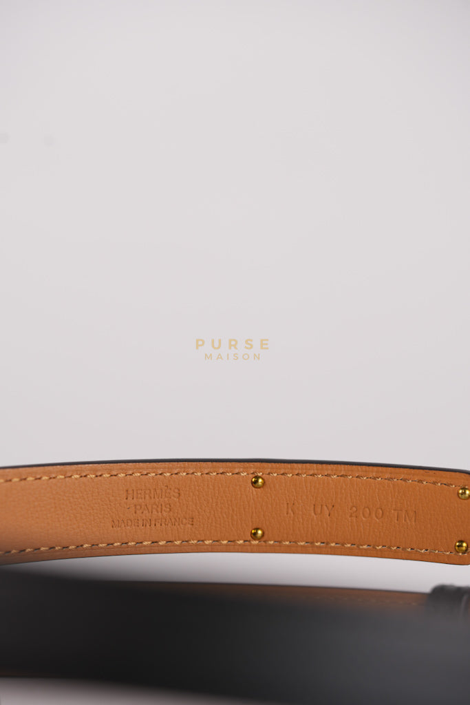 Kelly Belt in Black Epsom Leather & Gold Hardware Stamp K (2025) | Purse Maison Luxury Bags Shop