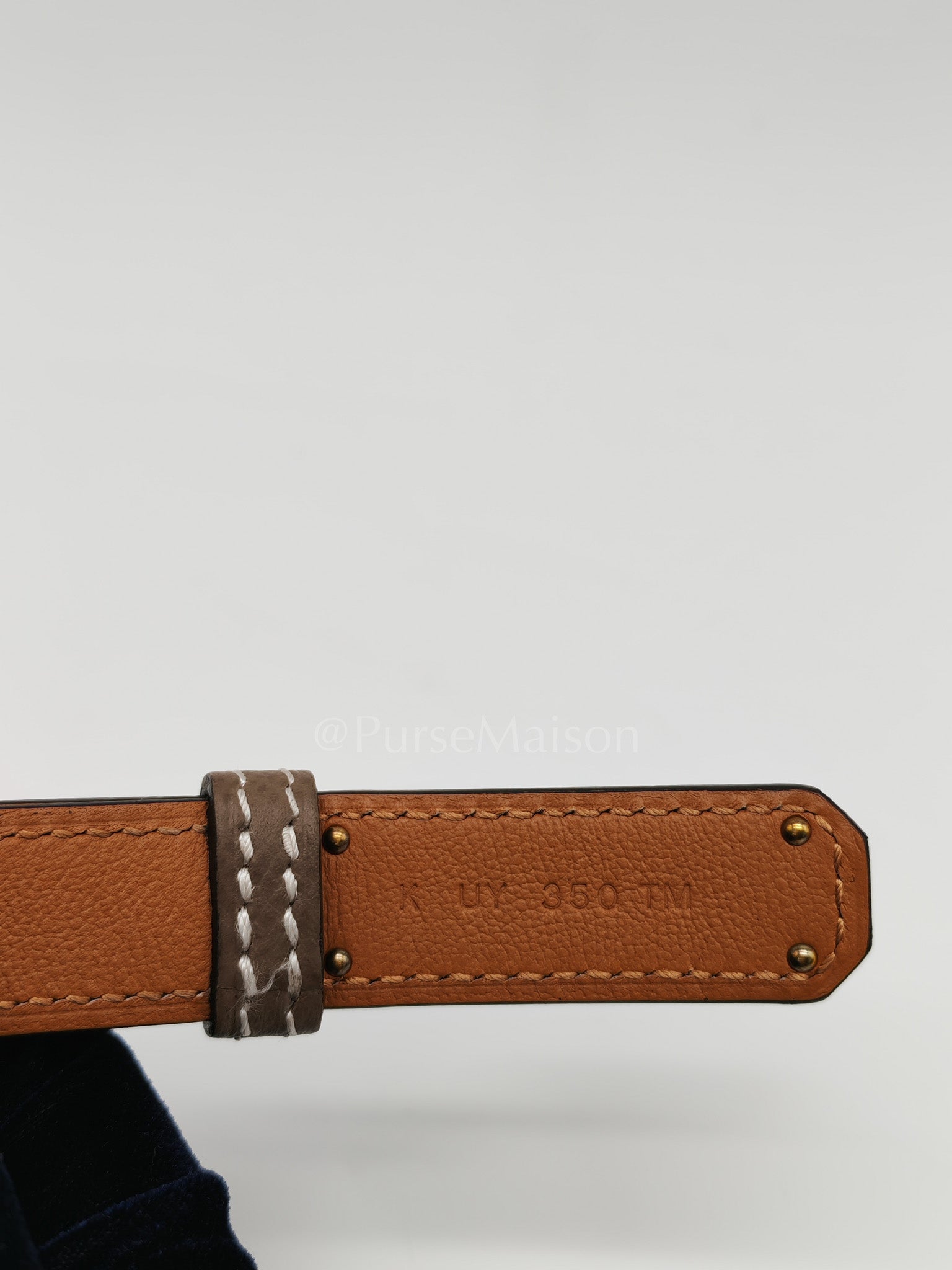 Kelly Belt in Etoupe Epsom Leather and Gold Hardware Stamp K (2025) | Purse Maison Luxury Bags Shop