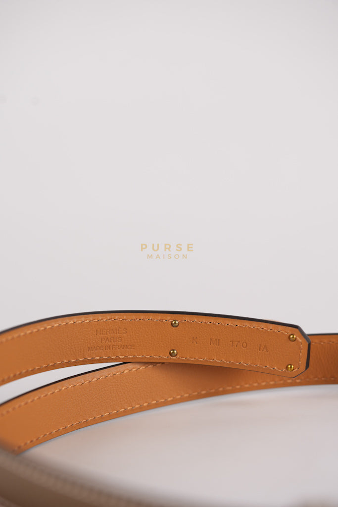 Kelly Belt in Etoupe Epsom Leather & Gold Hardware Stamp K (2025) | Purse Maison Luxury Bags Shop