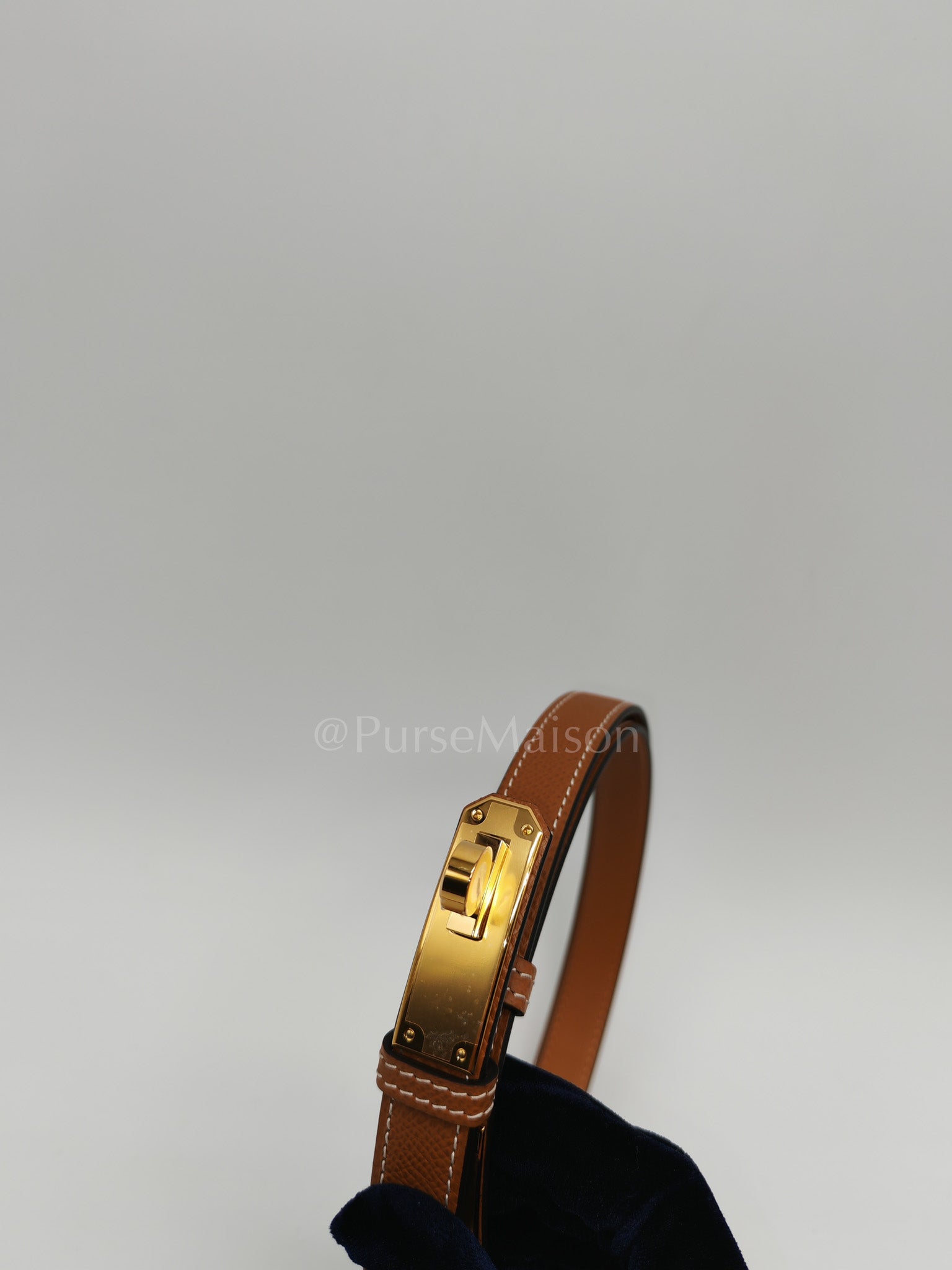 Kelly Belt in Gold Epsom Leather and Gold Hardware Stamp G (2026) | Purse Maison Luxury Bags Shop