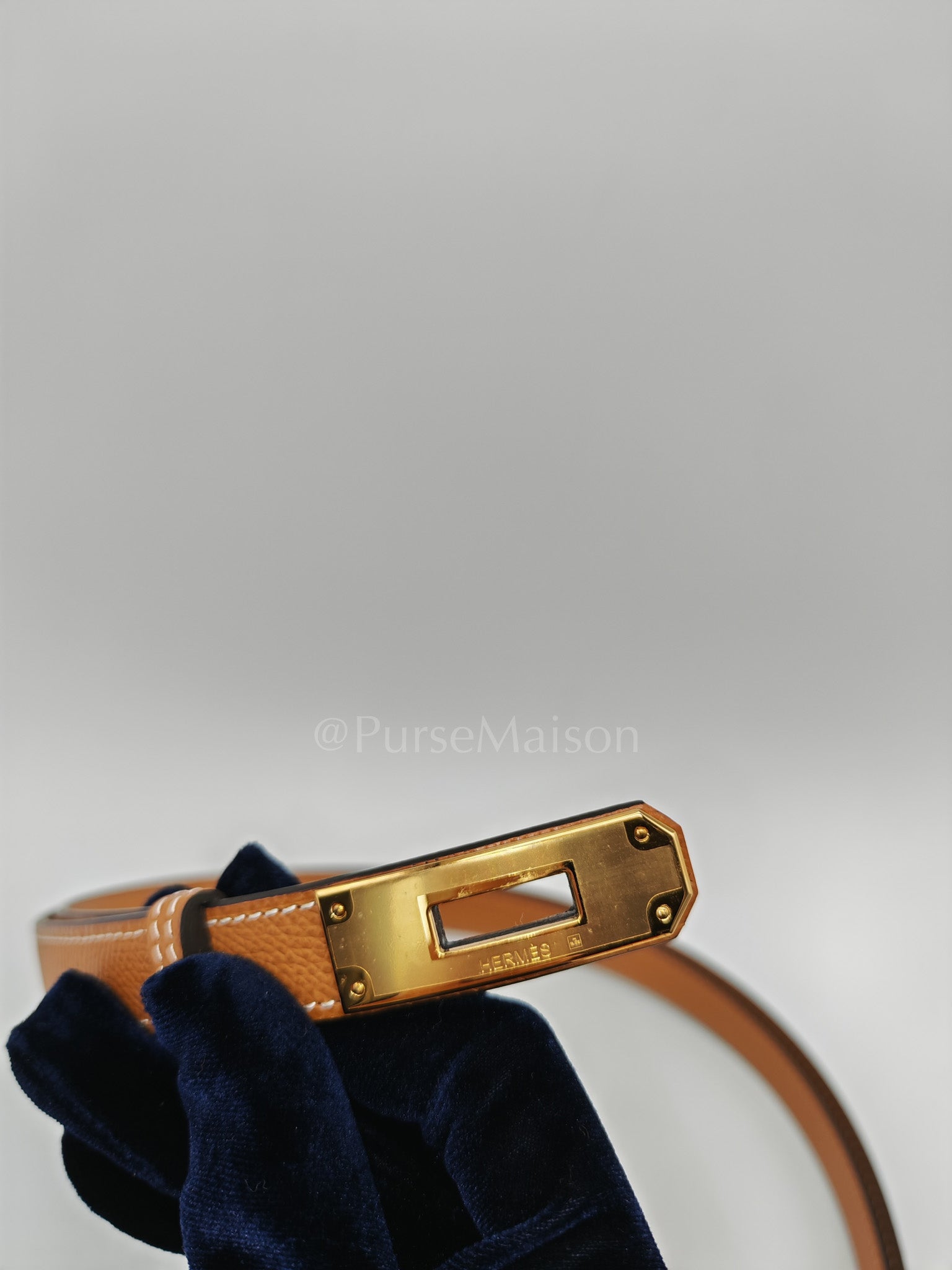 Kelly Belt in Gold Epsom Leather and Gold Hardware Stamp G (2026) | Purse Maison Luxury Bags Shop