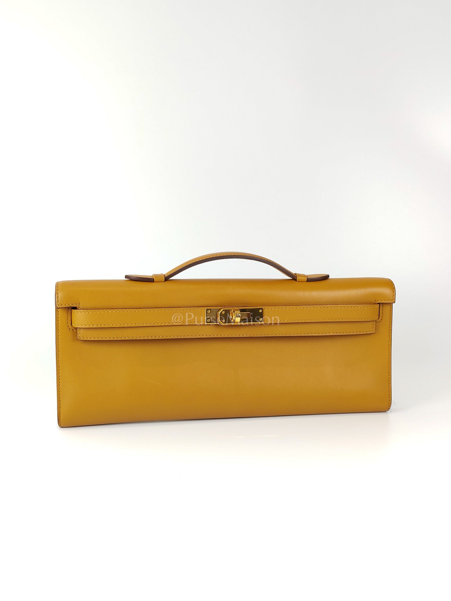 Kelly Cut Sesame Swift Leather and Gold Hardware Stamp Y (2020) | Purse Maison Luxury Bags Shop