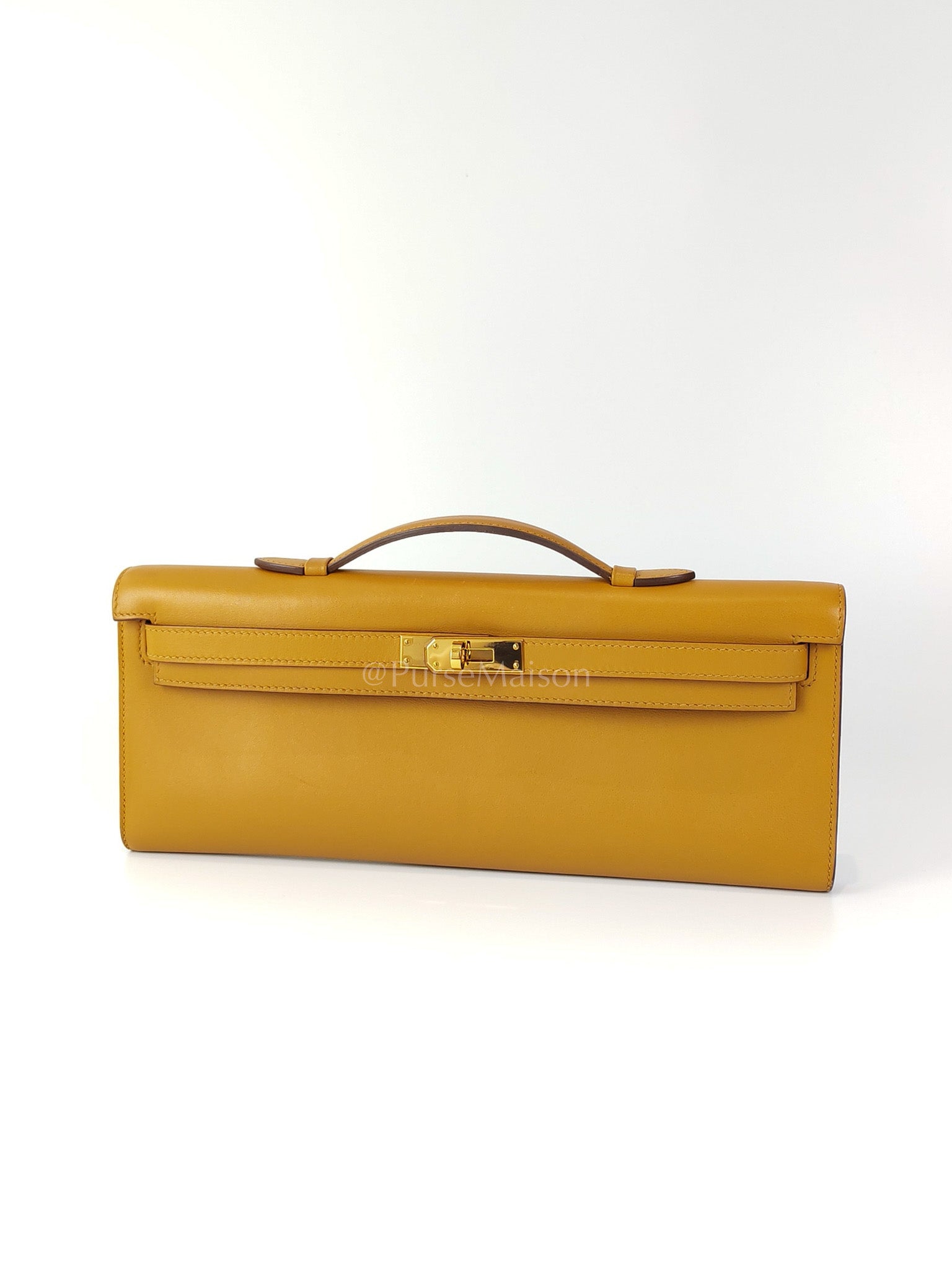 Kelly Cut Sesame Swift Leather and Gold Hardware Stamp Y (2020) | Purse Maison Luxury Bags Shop