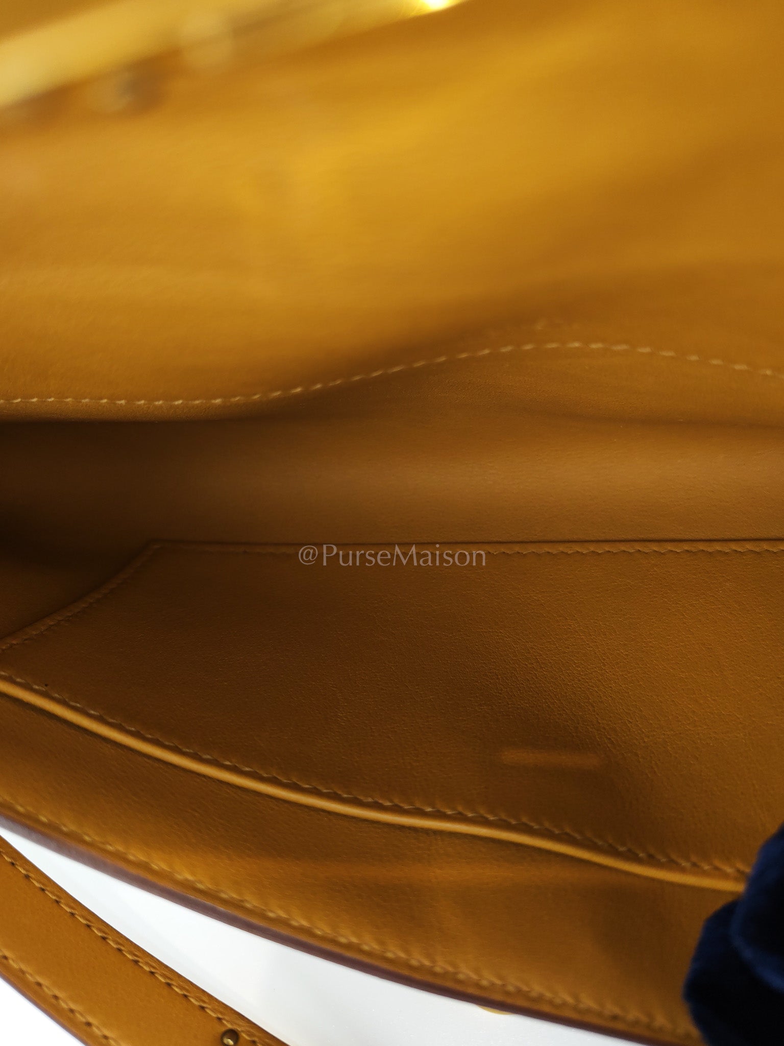 Kelly Cut Sesame Swift Leather and Gold Hardware Stamp Y (2020) | Purse Maison Luxury Bags Shop