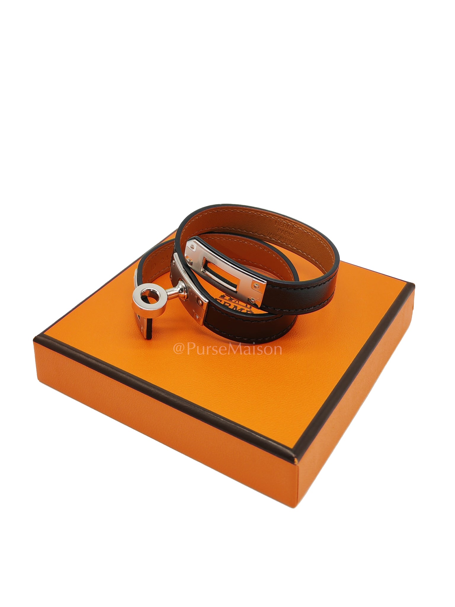 Kelly Double Tour Bracelet in Black Palladium Hardware Stamp B (2023) | Purse Maison Luxury Bags Shop