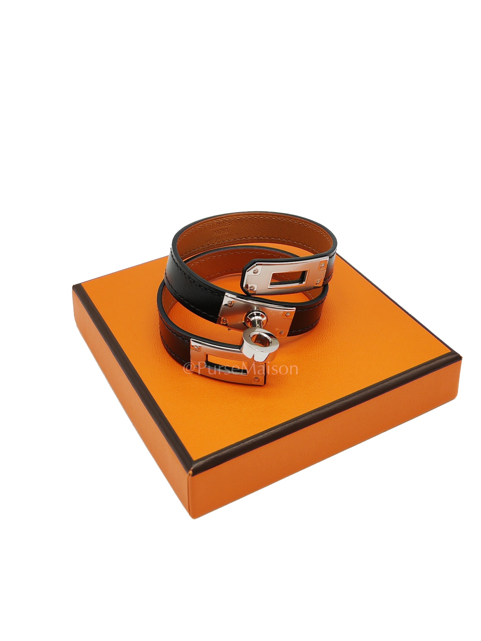 Kelly Double Tour Bracelet in Black Palladium Hardware Stamp B (2023) | Purse Maison Luxury Bags Shop