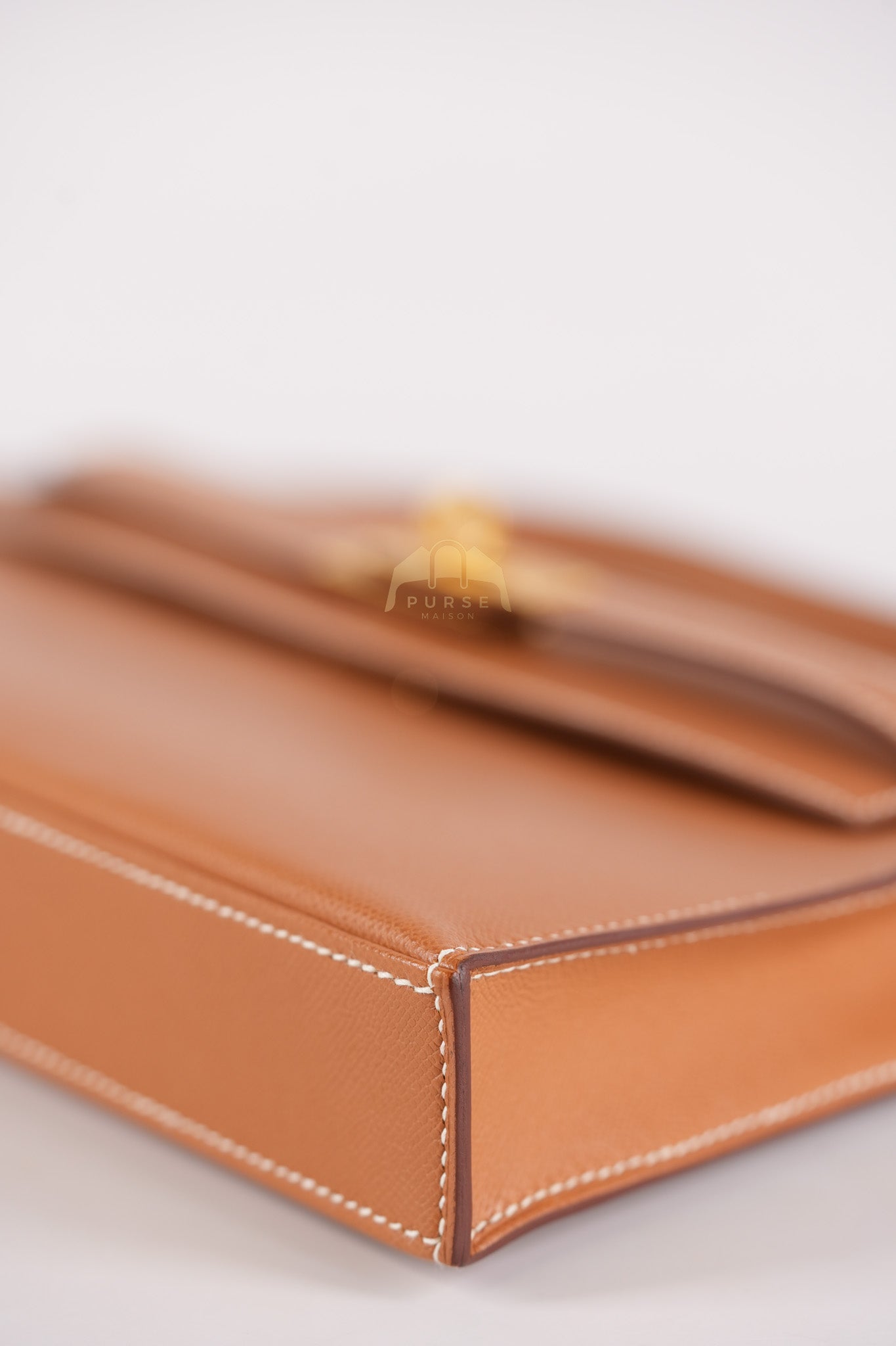 Kelly Elan in Gold in Veau Madame Leather and Gold Hardware Stamp B (2023) | Purse Maison Luxury Bags Shop