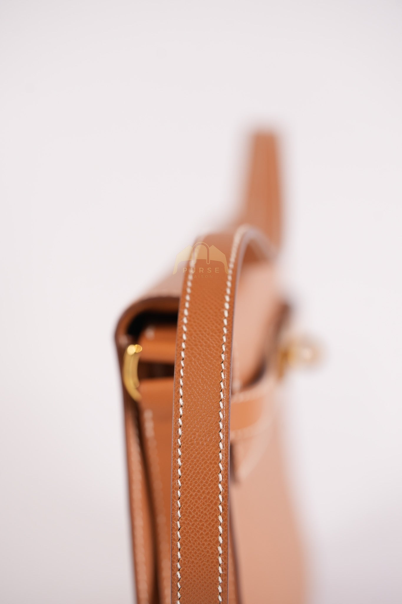 Kelly Elan in Gold in Veau Madame Leather and Gold Hardware Stamp B (2023) | Purse Maison Luxury Bags Shop