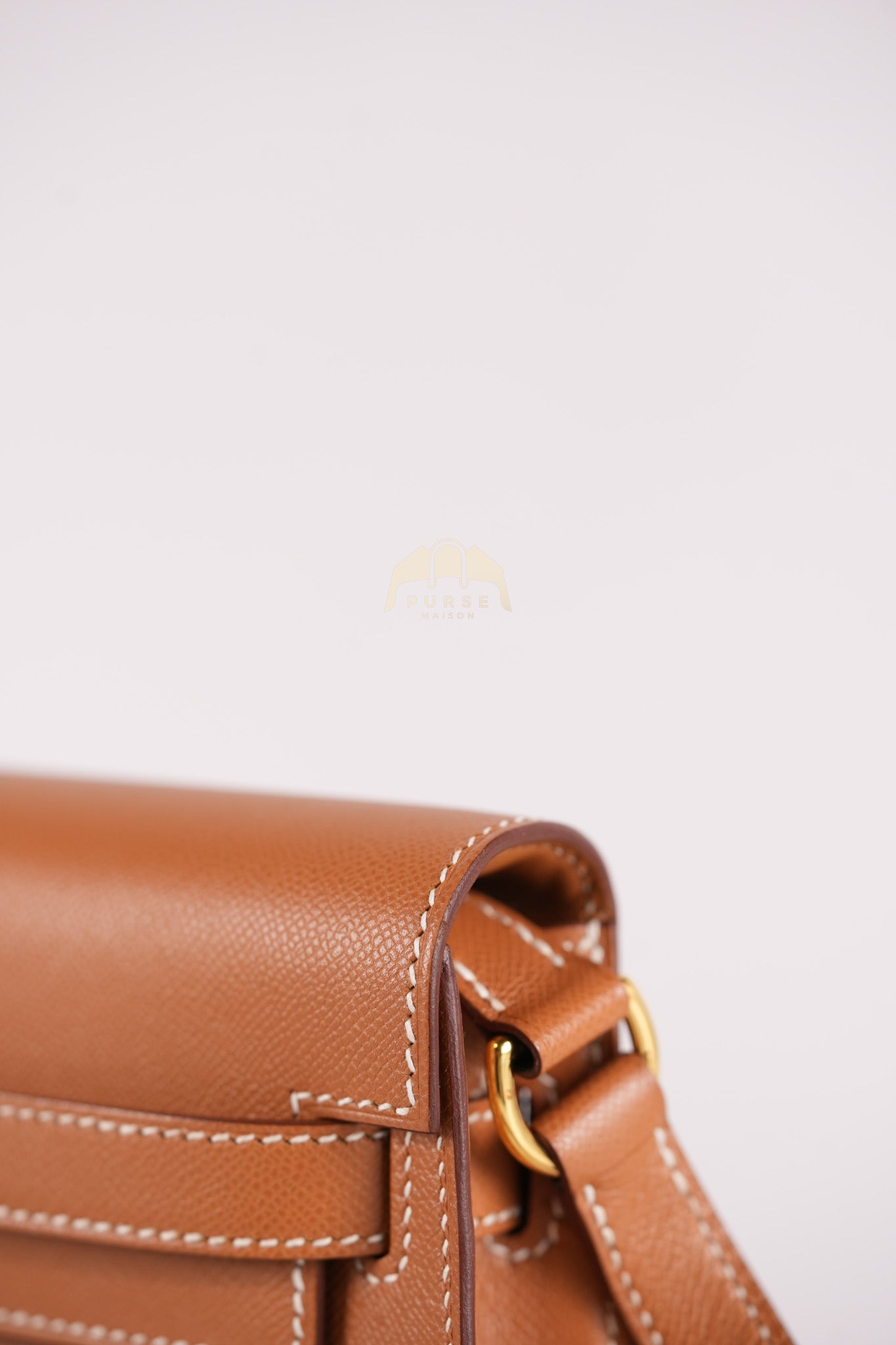 Kelly Elan in Gold in Veau Madame Leather and Gold Hardware Stamp B (2023) | Purse Maison Luxury Bags Shop