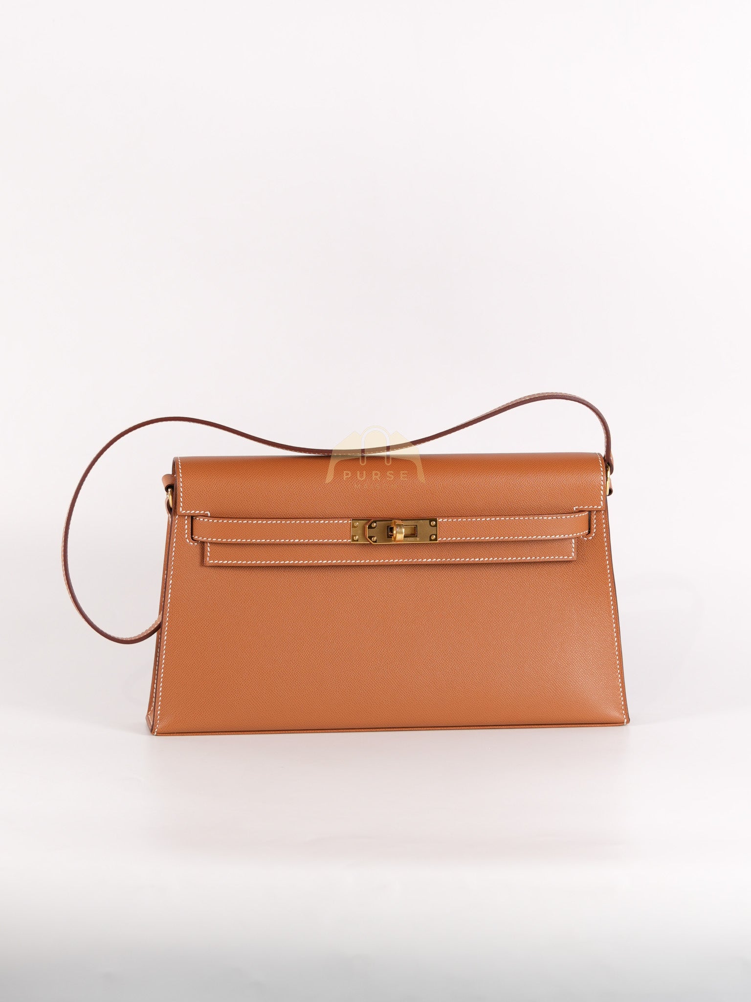 Kelly Elan in Gold in Veau Madame Leather and Gold Hardware Stamp B (2023) | Purse Maison Luxury Bags Shop