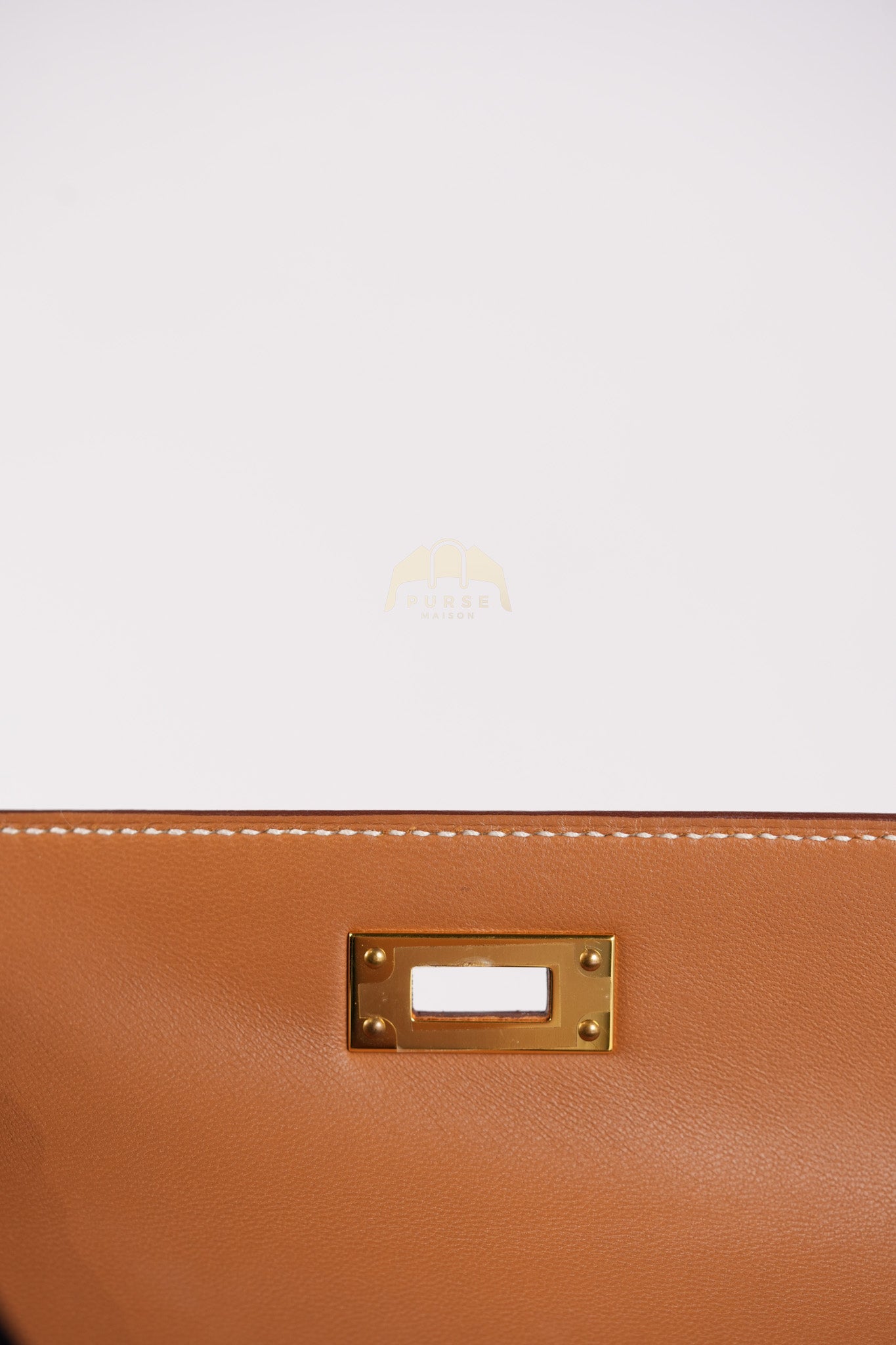 Kelly Elan in Gold in Veau Madame Leather and Gold Hardware Stamp B (2023) | Purse Maison Luxury Bags Shop