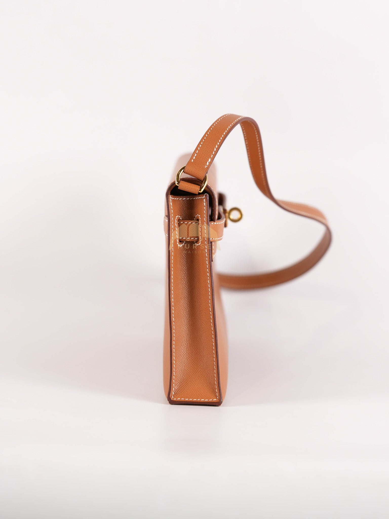 Kelly Elan in Gold in Veau Madame Leather and Gold Hardware Stamp B (2023) | Purse Maison Luxury Bags Shop