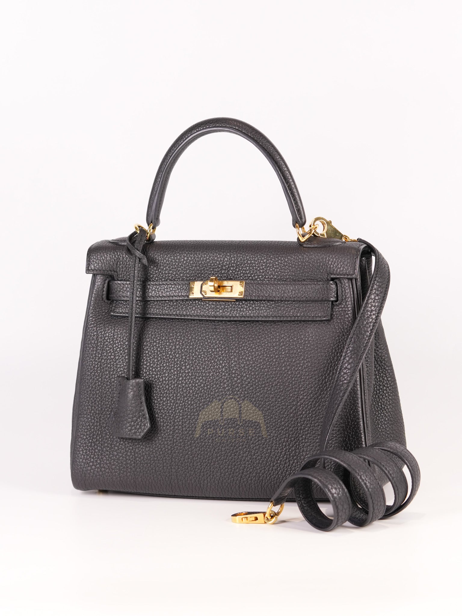 Kelly II 25 Retourne in Noir Togo Leather & Gold Hardware Stamp Y(2020) | Purse Maison Luxury Bags Shop