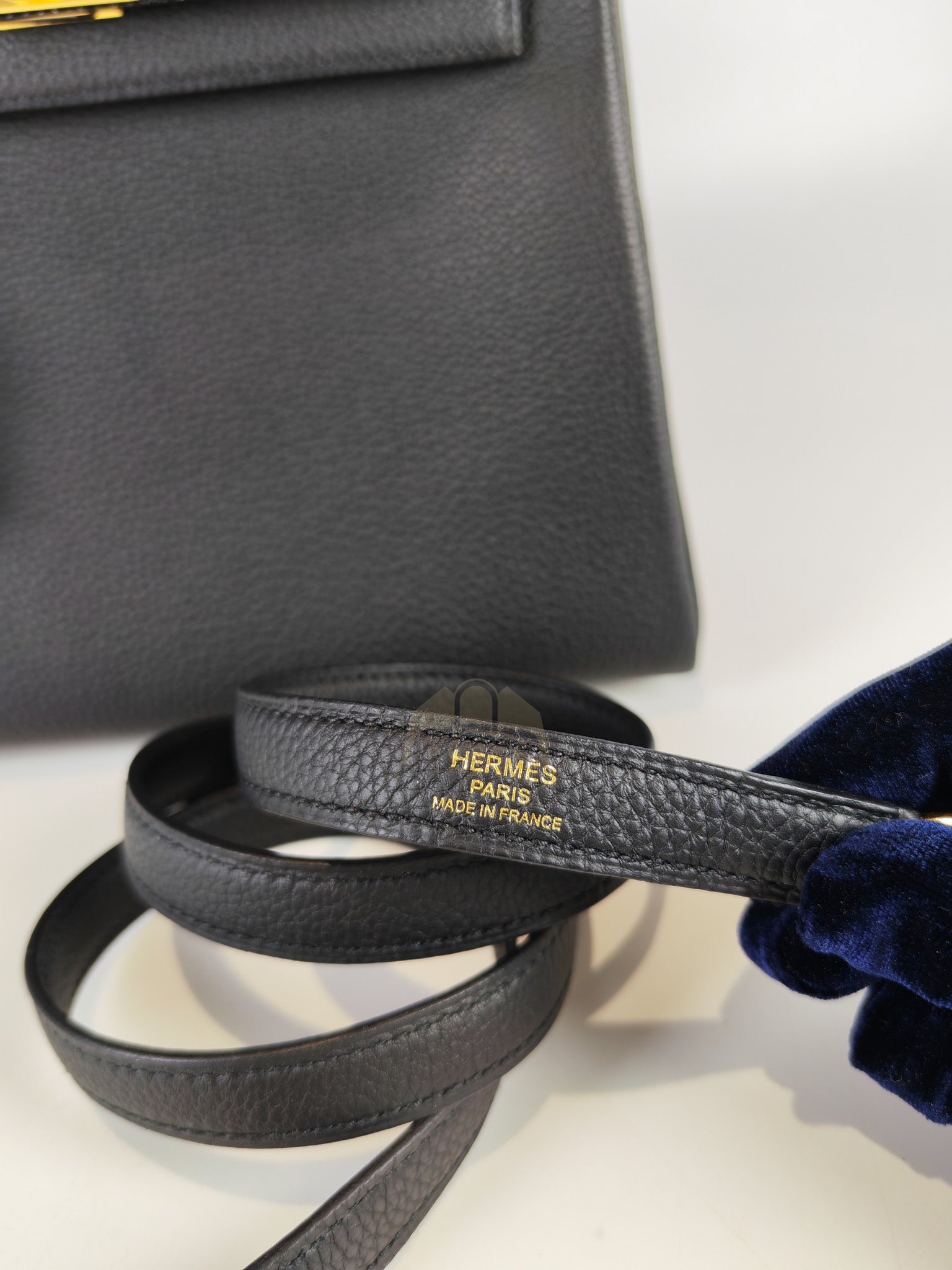 Kelly II 25 Retourne in Noir Togo Leather & Lizard Touch Gold Hardware Stamp B(2023) | Purse Maison Luxury Bags Shop