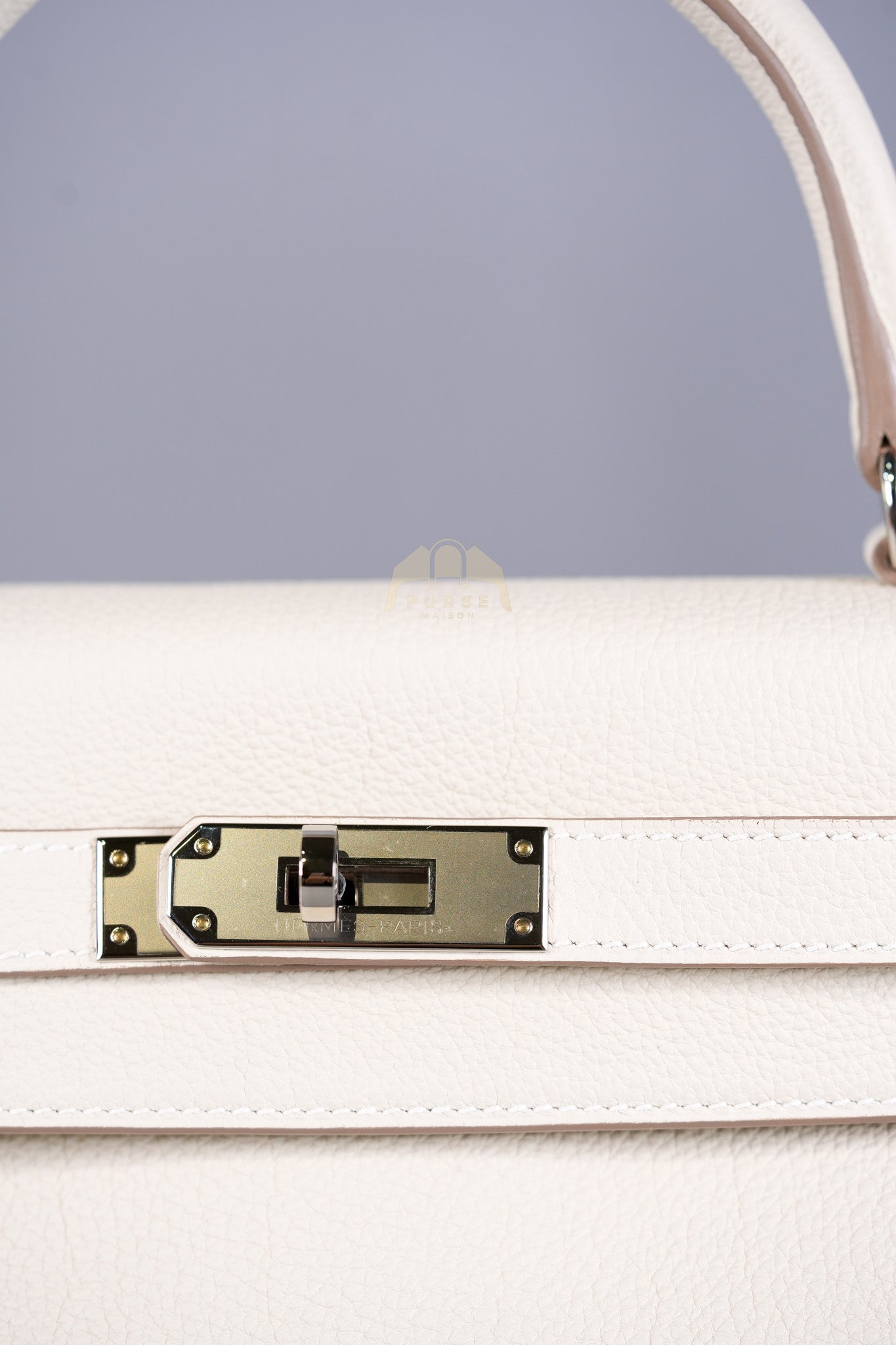 Kelly II Retourne 28 in Craie Togo Leather Palladium Hardware Stamp K(2025) | Purse Maison Luxury Bags Shop