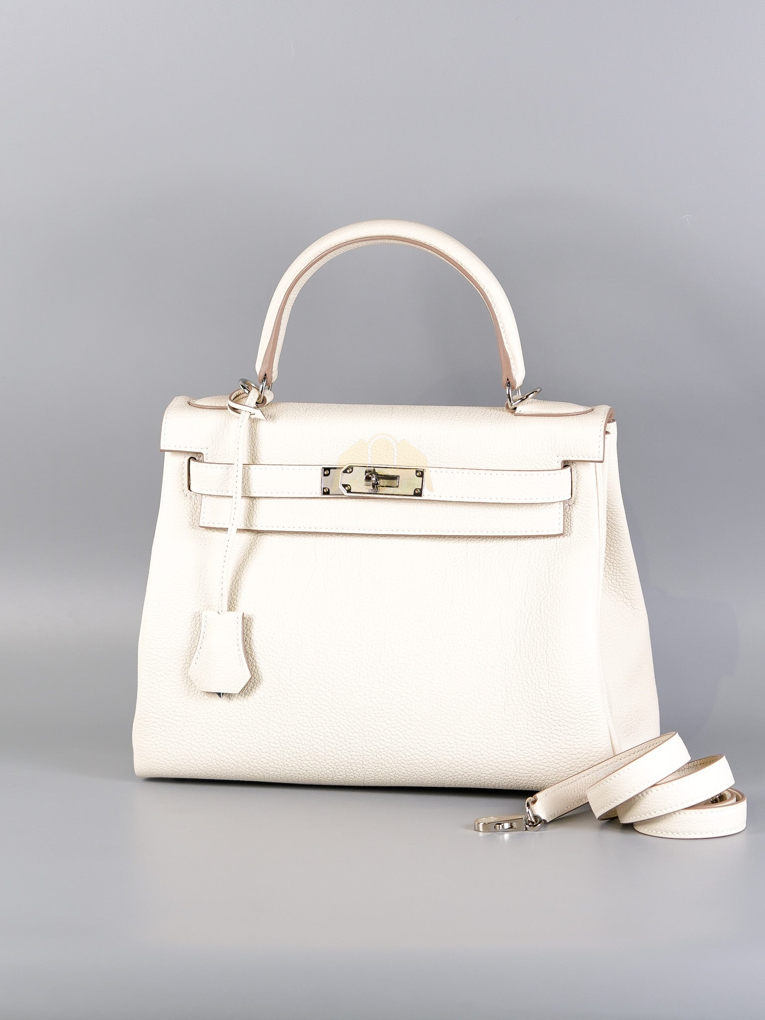 Kelly II Retourne 28 in Craie Togo Leather Palladium Hardware Stamp K(2025) | Purse Maison Luxury Bags Shop