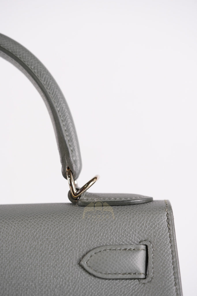 Kelly II Sellier 28 in Vert Amande Epsom Leather Palladium Hardware Stamp D(2019) | Purse Maison Luxury Bags Shop