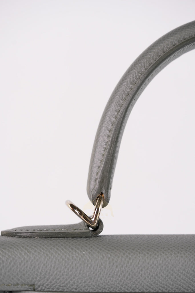 Kelly II Sellier 28 in Vert Amande Epsom Leather Palladium Hardware Stamp D(2019) | Purse Maison Luxury Bags Shop