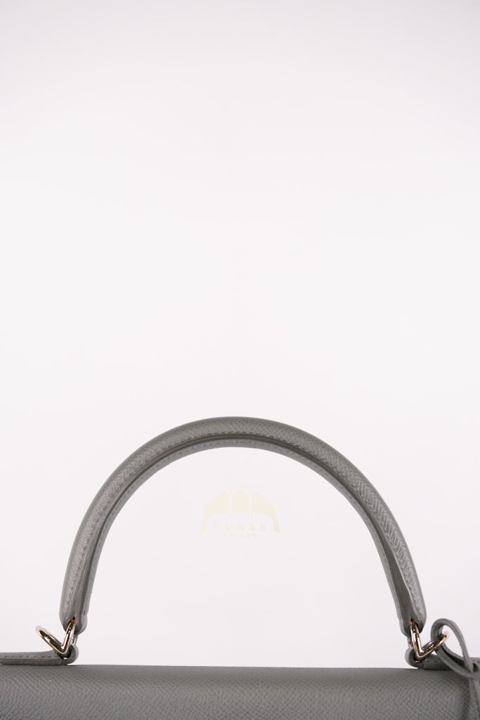 Kelly II Sellier 28 in Vert Amande Epsom Leather Palladium Hardware Stamp D(2019) | Purse Maison Luxury Bags Shop