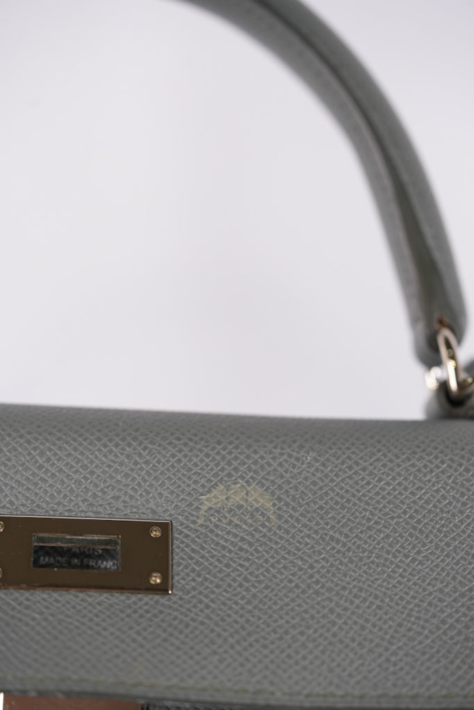 Kelly II Sellier 28 in Vert Amande Epsom Leather Palladium Hardware Stamp D(2019) | Purse Maison Luxury Bags Shop