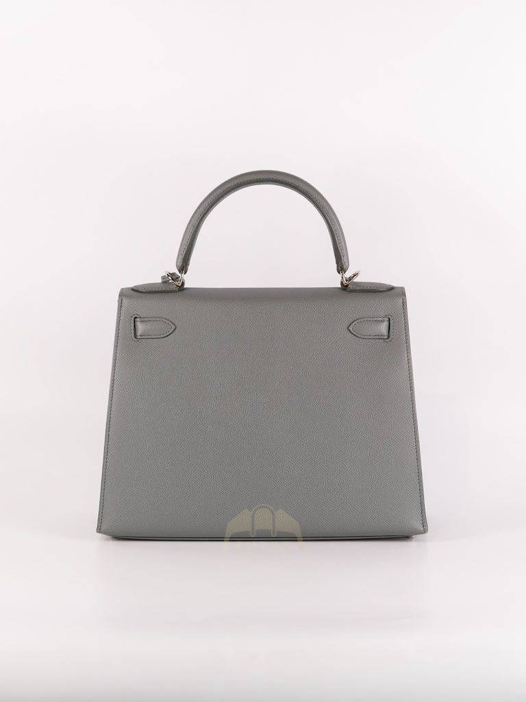 Kelly II Sellier 28 in Vert Amande Epsom Leather Palladium Hardware Stamp D(2019) | Purse Maison Luxury Bags Shop