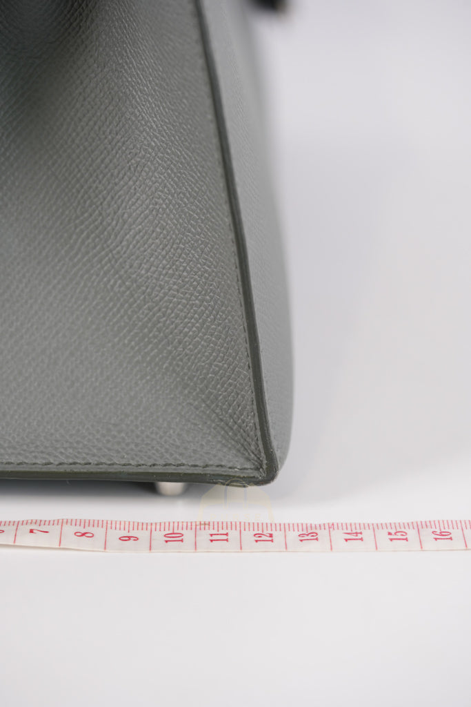 Kelly II Sellier 28 in Vert Amande Epsom Leather Palladium Hardware Stamp D(2019) | Purse Maison Luxury Bags Shop