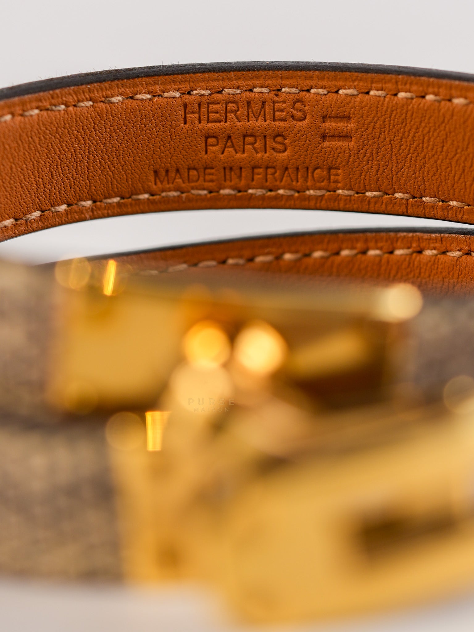 Kelly Lizard Bracelet Gold Hardware Stamp C(2018) | Purse Maison Luxury Bags Shop
