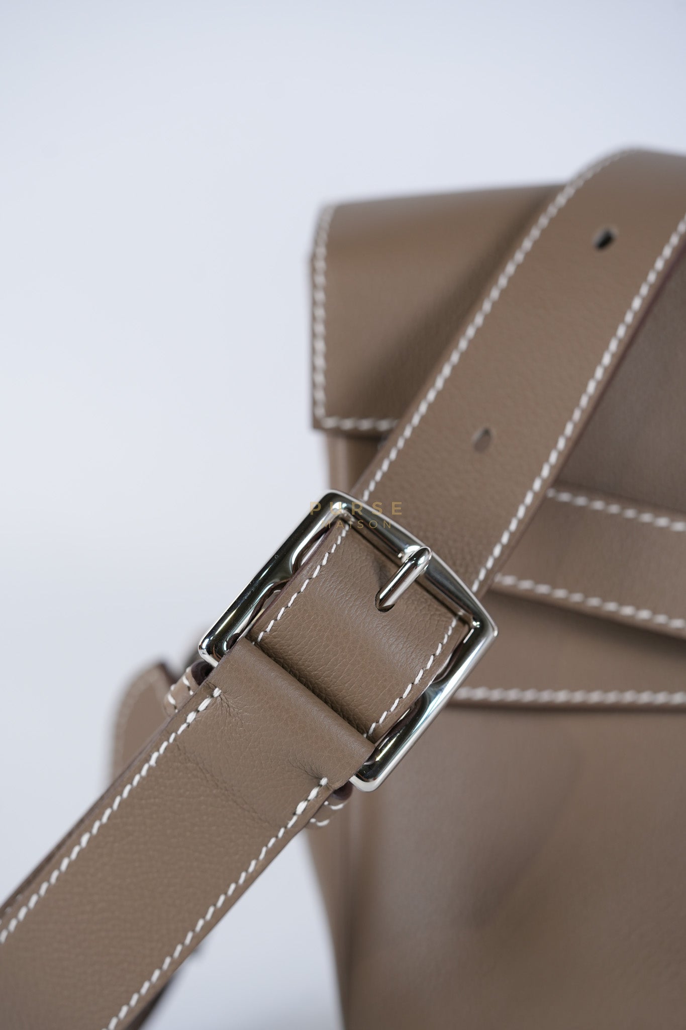 Kelly Messenger PM in Etoupe Evercolor Leather Palladium Hardware Stamp K (2025) | Purse Maison Luxury Bags Shop