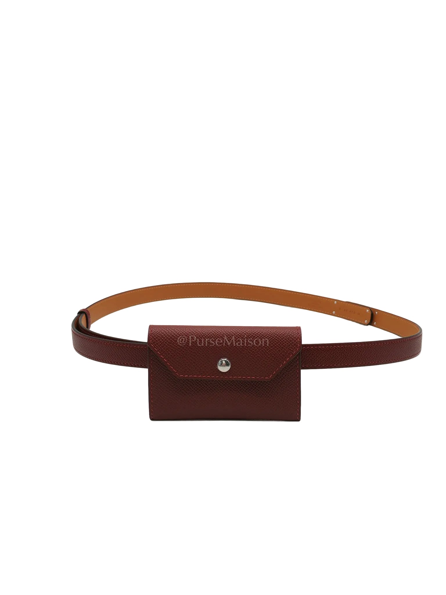 Kelly Pocket Belt in Rouge H Epsom Leather in Palladium Hardware Stamp K(2026) | Purse Maison Luxury Bags Shop