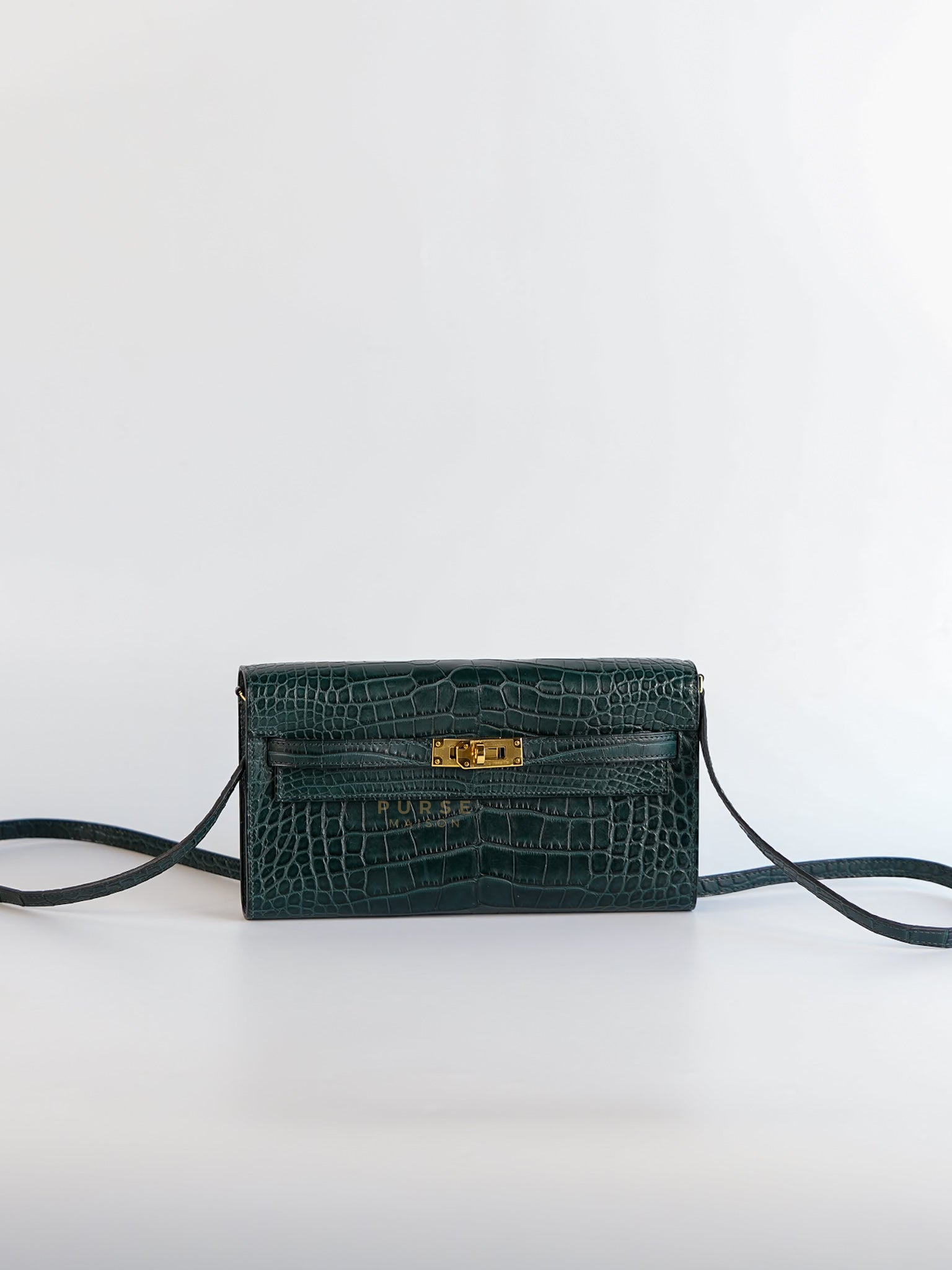 Kelly To Go Alligator Gold Hardware Stamp U | Purse Maison Luxury Bags Shop
