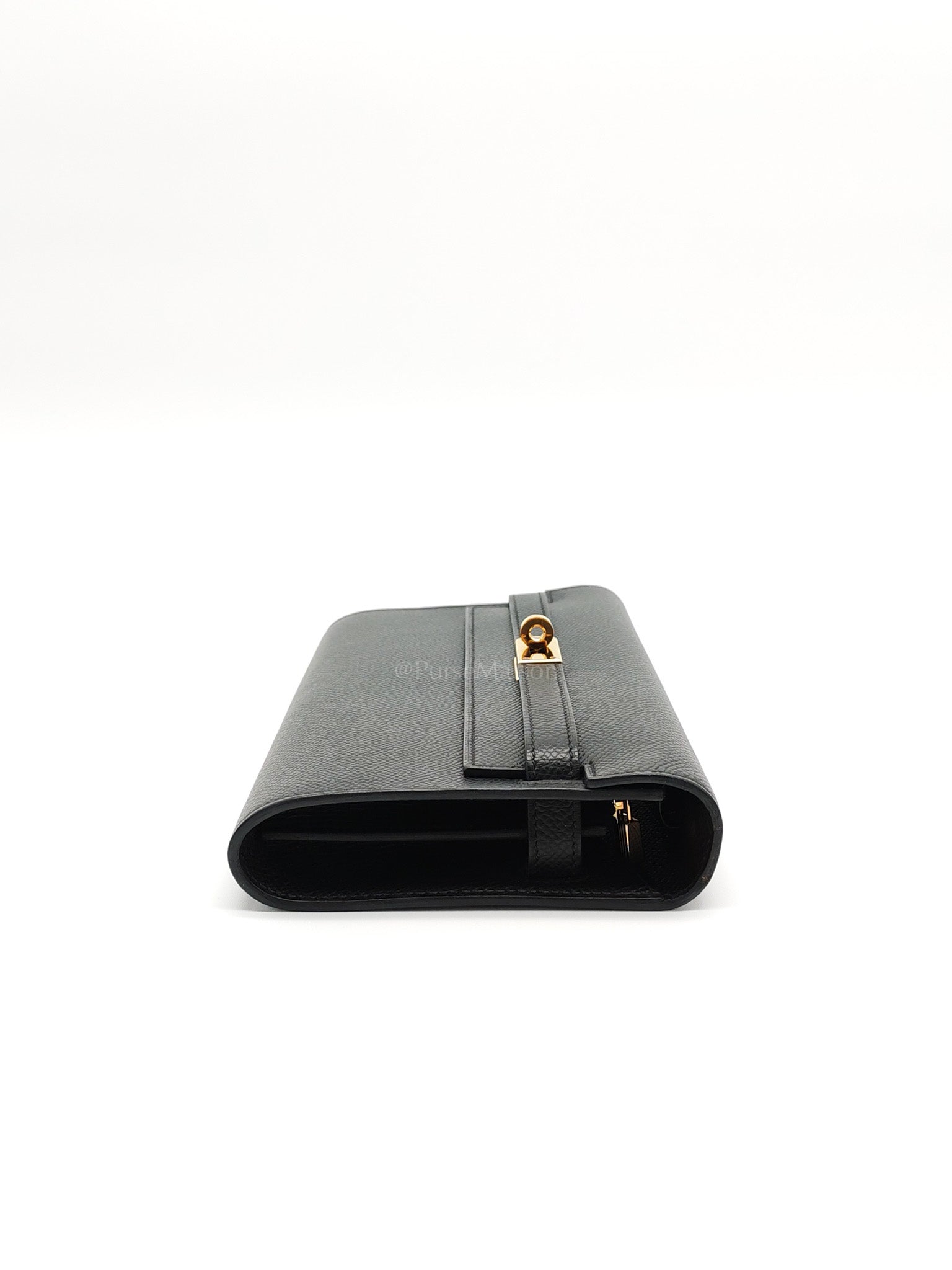 Kelly To Go Black in Epsom Leather and Gold Hardware Stamp Y (2020) | Purse Maison Luxury Bags Shop