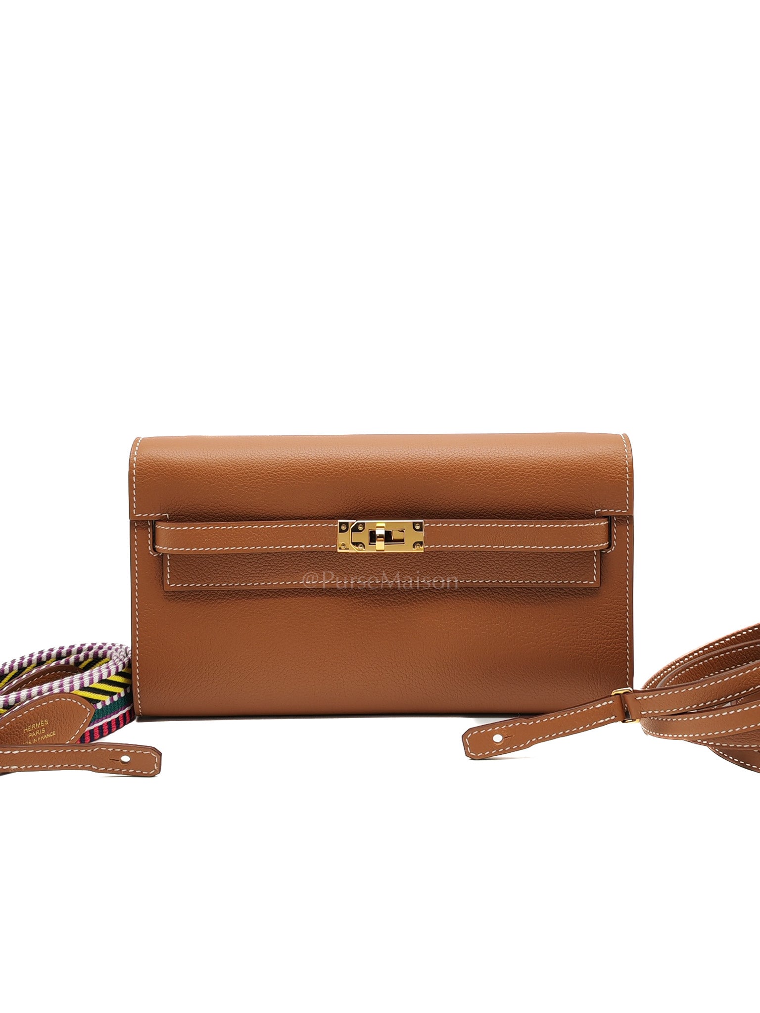 Kelly To Go Dual Strap in Gold Evercolor Leather & Gold Hardware Stamp B(2023) | Purse Maison Luxury Bags Shop