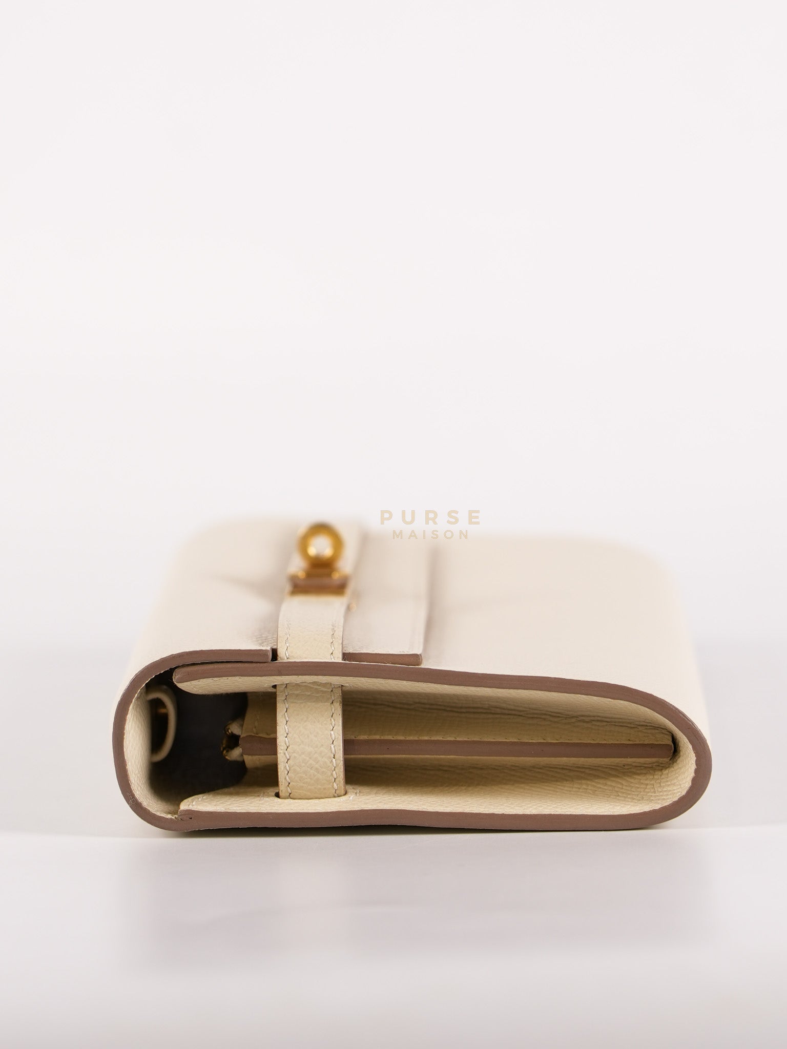 Kelly To Go in Craie Epsom Leather and Gold Hardware Stamp Y (2020) | Purse Maison Luxury Bags Shop