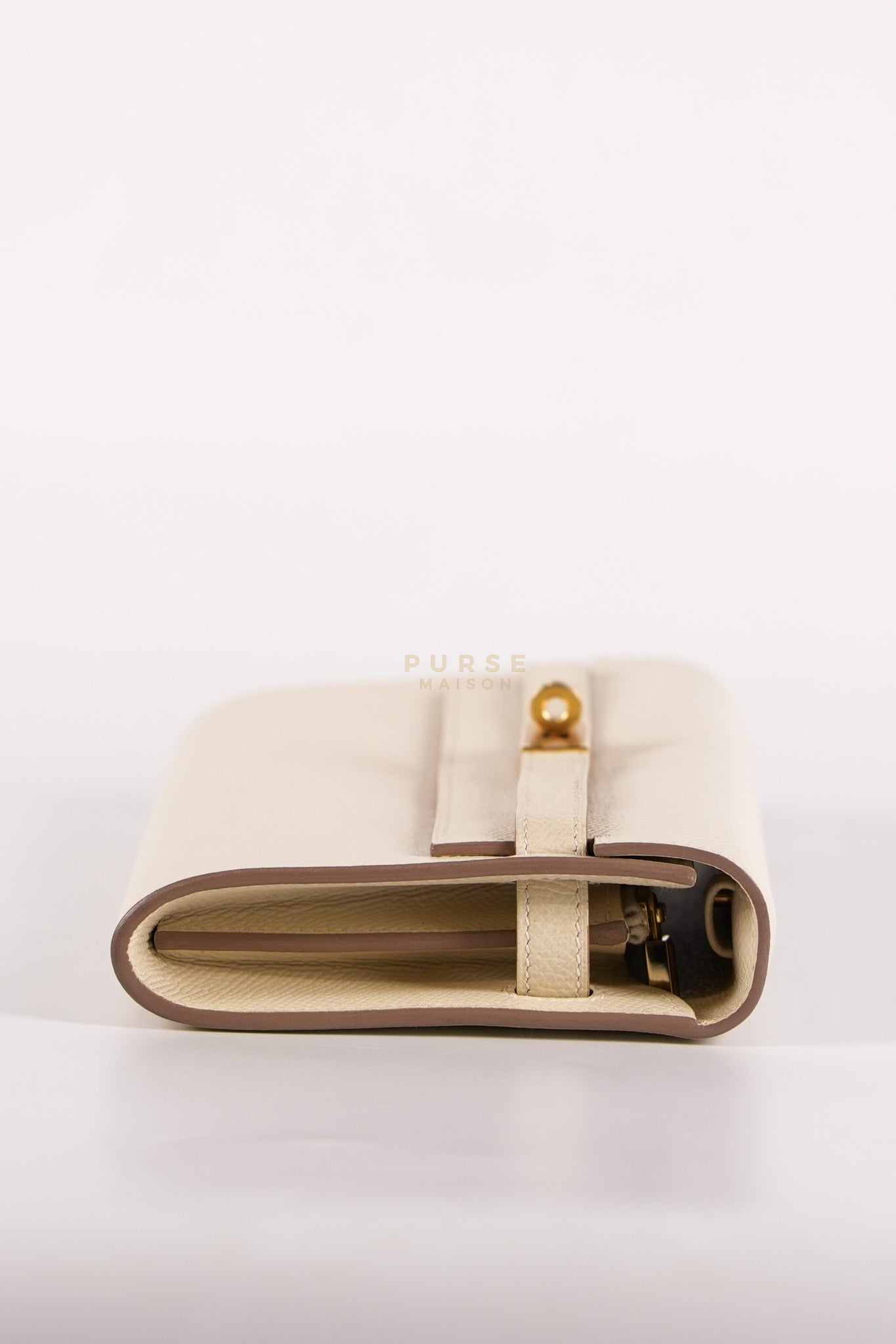 Kelly To Go in Craie Epsom Leather and Gold Hardware Stamp Y (2020) | Purse Maison Luxury Bags Shop